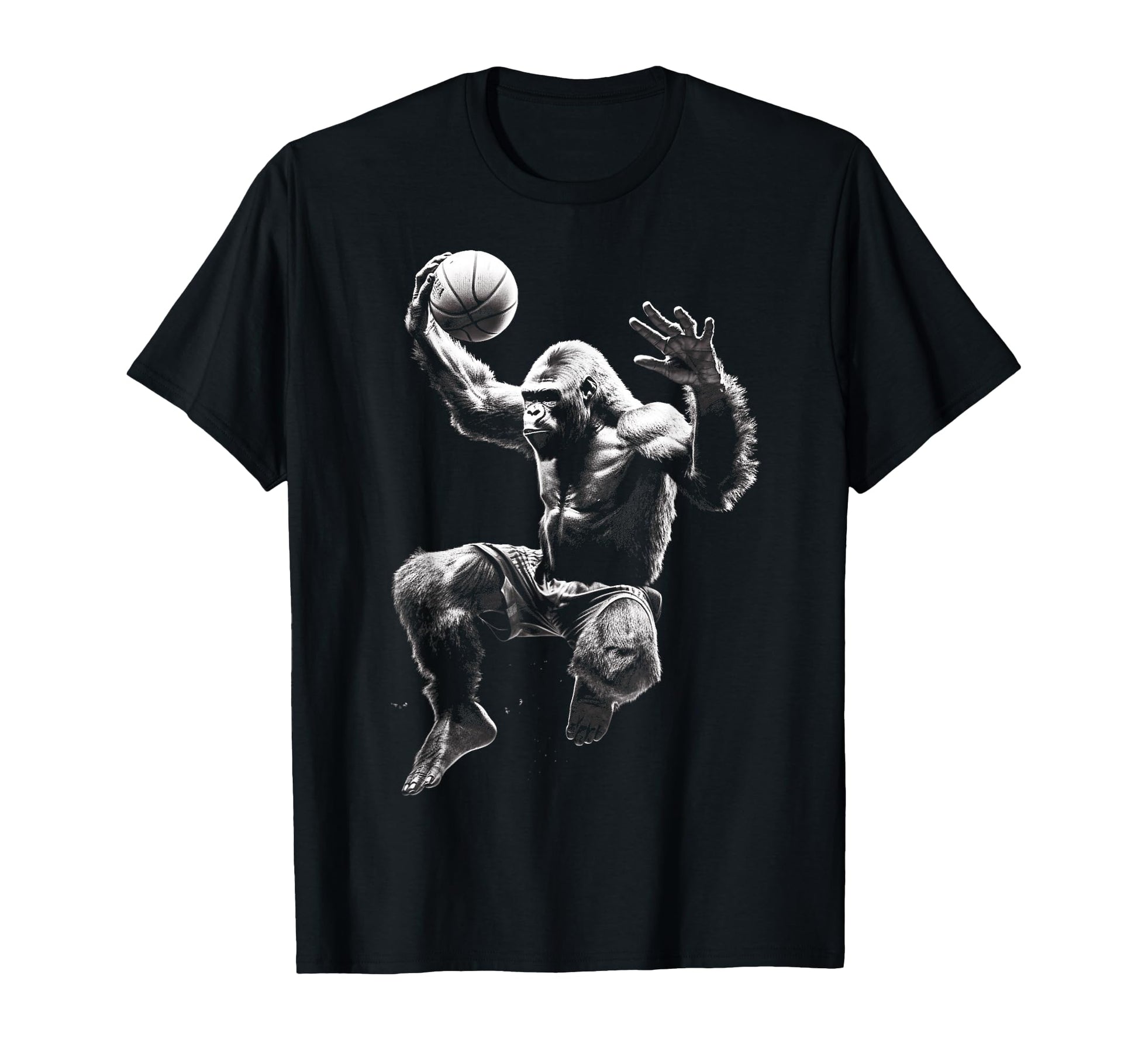 Gorilla Playing Basketball Funny Gorilla T-Shirt - Minimalist Print Unisex - T-Shirt, Sweatshirt, Hoodie