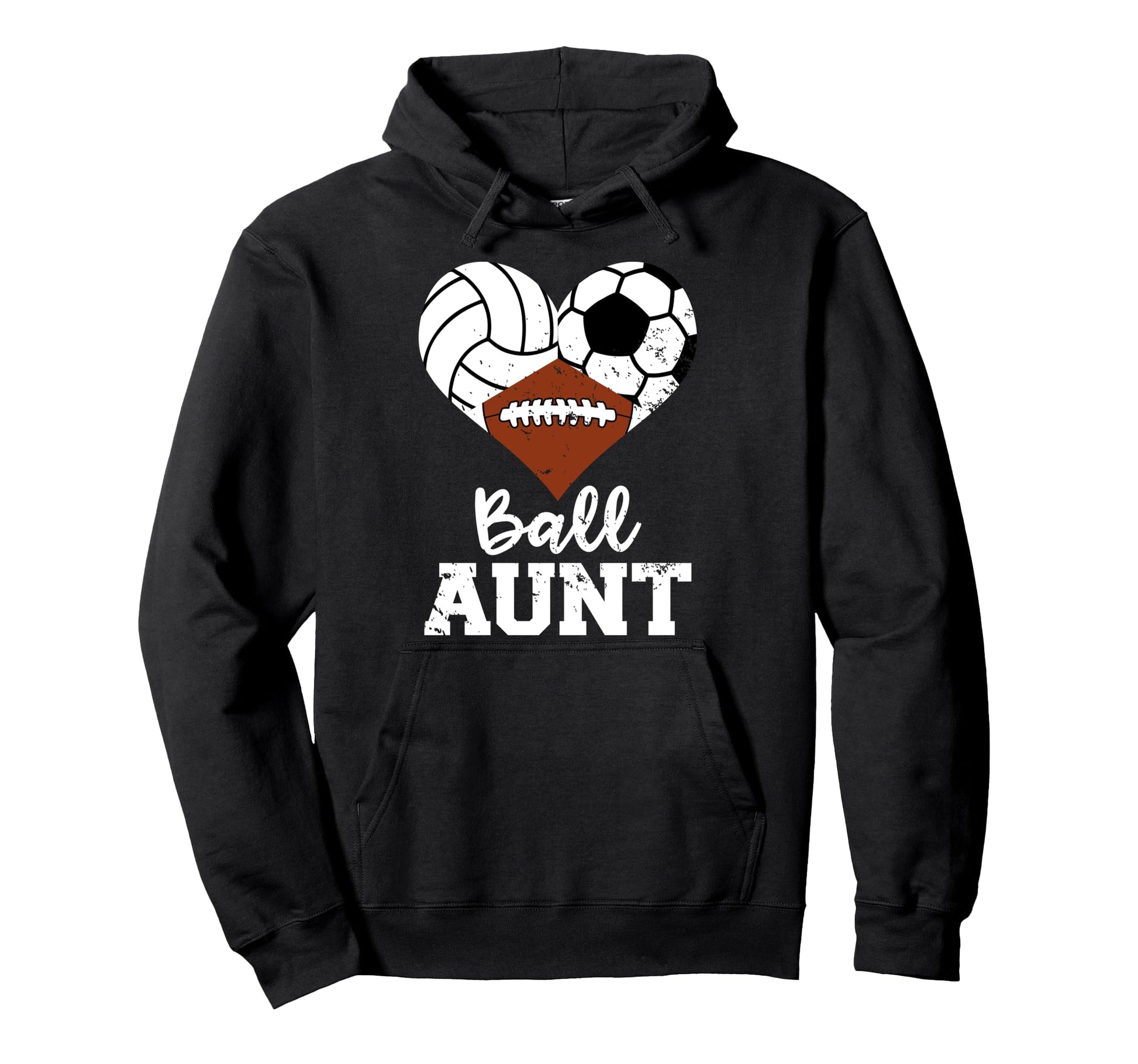 Ball Aunt Volleyball Soccer Hoodie - Fun Novelty Design for Adults - T-Shirt, Sweatshirt, Hoodie