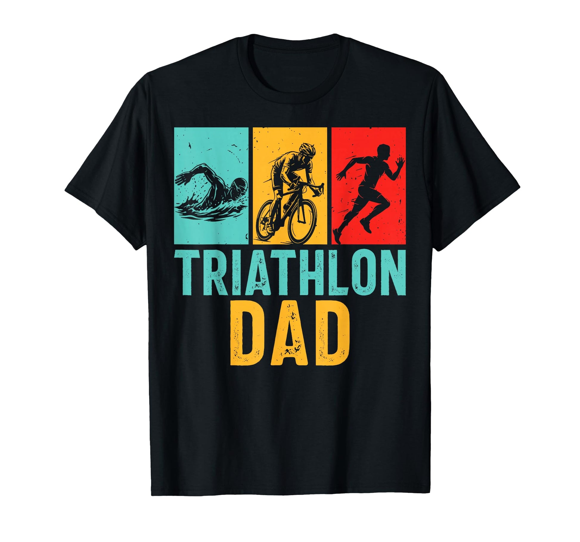 Fathers Day Swim Bike Run Triathlon Dad T-Shirt - Unique Graphic Unisex - T-Shirt, Sweatshirt, Hoodie