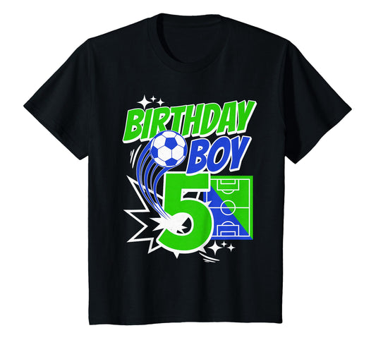 Age Five Birthday Soccer Themed 5 Year T-Shirt - Novelty Apparel Unisex - T-Shirt, Sweatshirt, Hoodie
