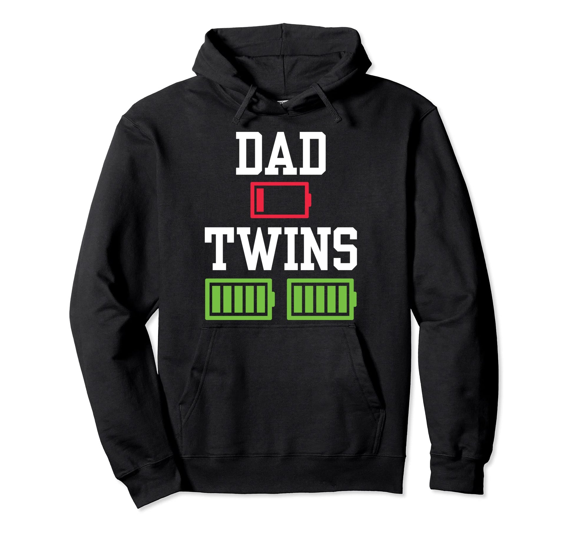 Funny Fathers Day Low Battery Tired Hoodie - Fun Novelty Design for Adults - T-Shirt, Sweatshirt, Hoodie