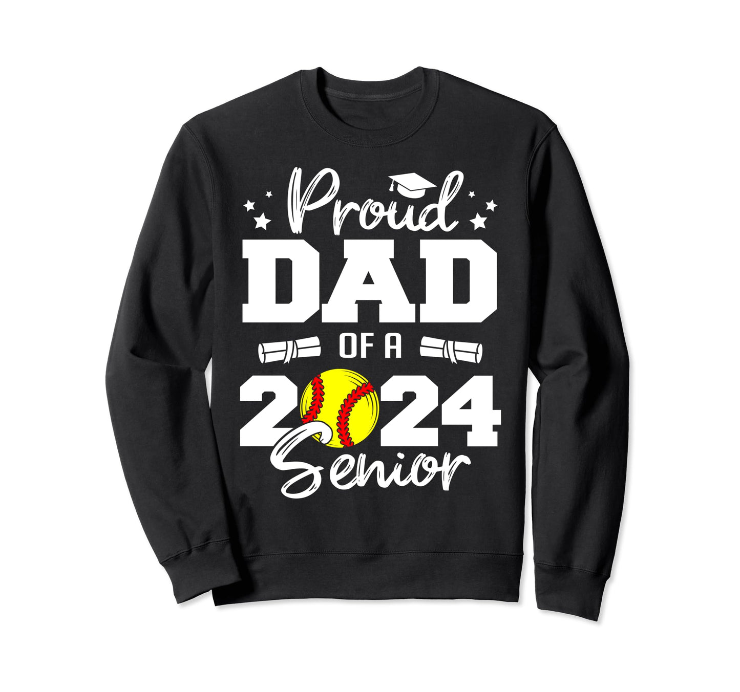 Proud Dad 2024 Senior Funny Sweatshirt - Trendy Graphic for Adults - T-Shirt, Sweatshirt, Hoodie