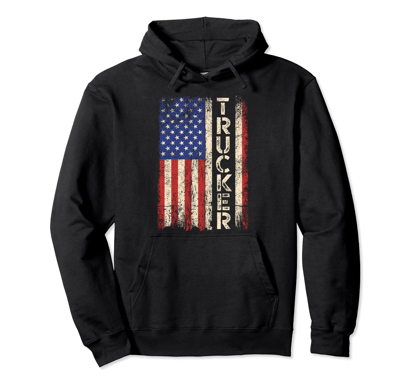 Truck Driver Usa American Flag Trucker Hoodie - Trendy Graphic for Adults - T-Shirt, Sweatshirt, Hoodie