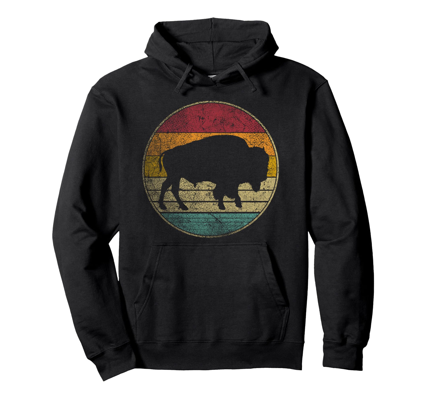 Distressed Buffalo Bison Animal Lover Dad Hoodie - Novelty Apparel Unisex - T-Shirt, Sweatshirt, Hoodie