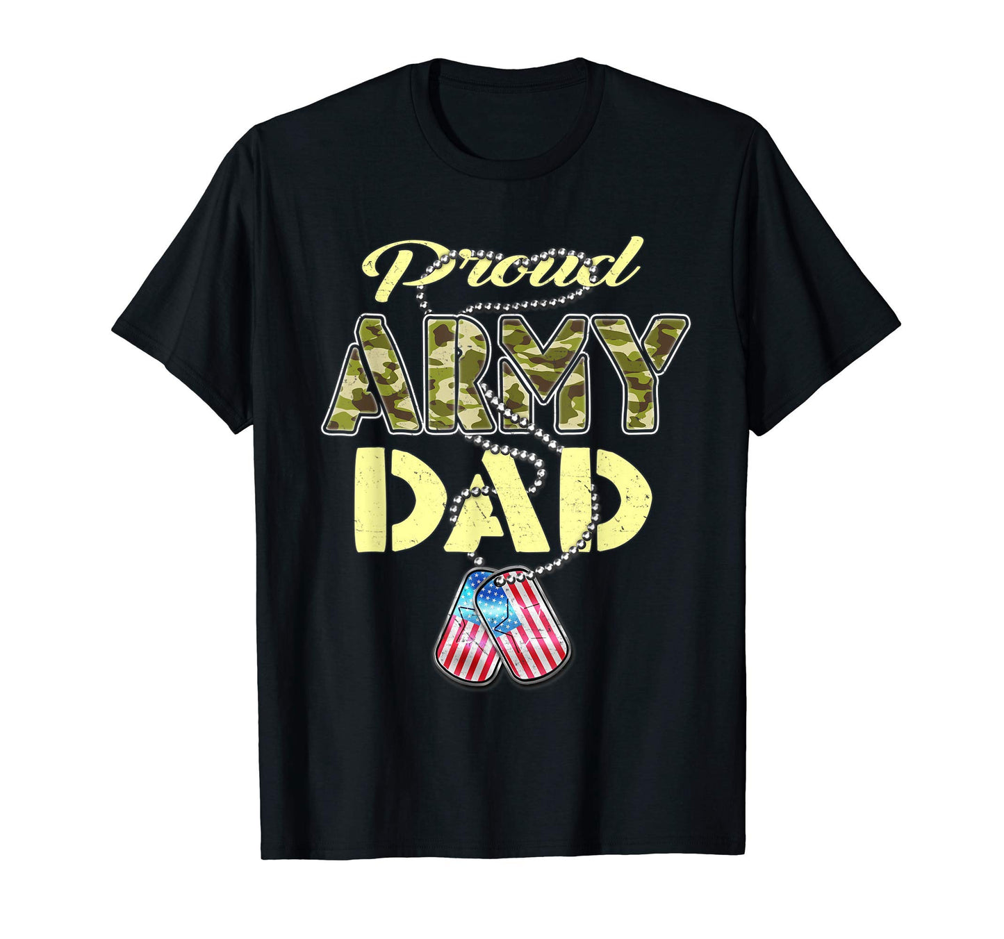 Mens Proud Army Dad Us Flag Camo Dog T-Shirt - Custom Art Print Men Women - T-Shirt, Sweatshirt, Hoodie