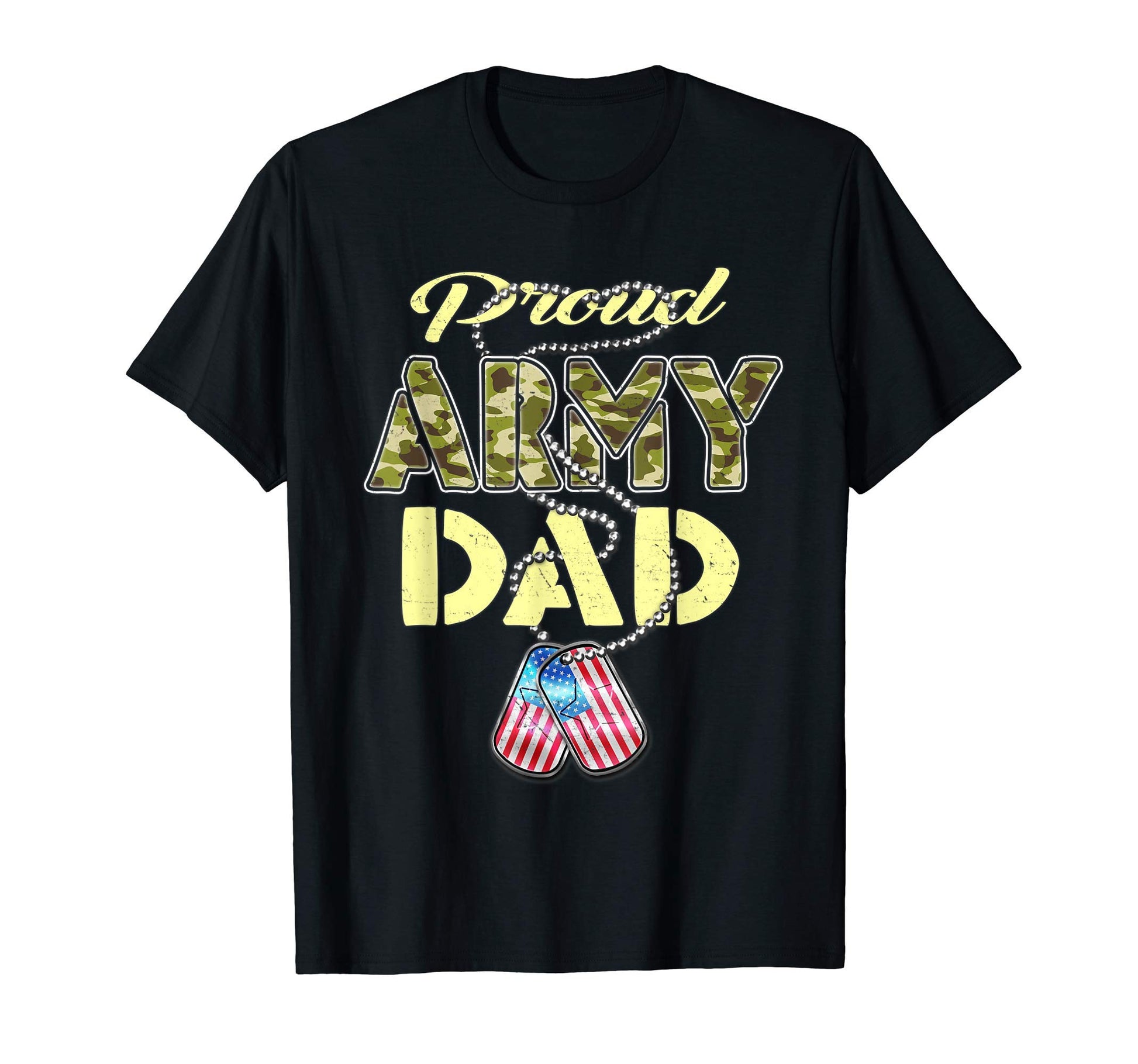 Mens Proud Army Dad Us Flag Camo Dog T-Shirt - Custom Art Print Men Women - T-Shirt, Sweatshirt, Hoodie