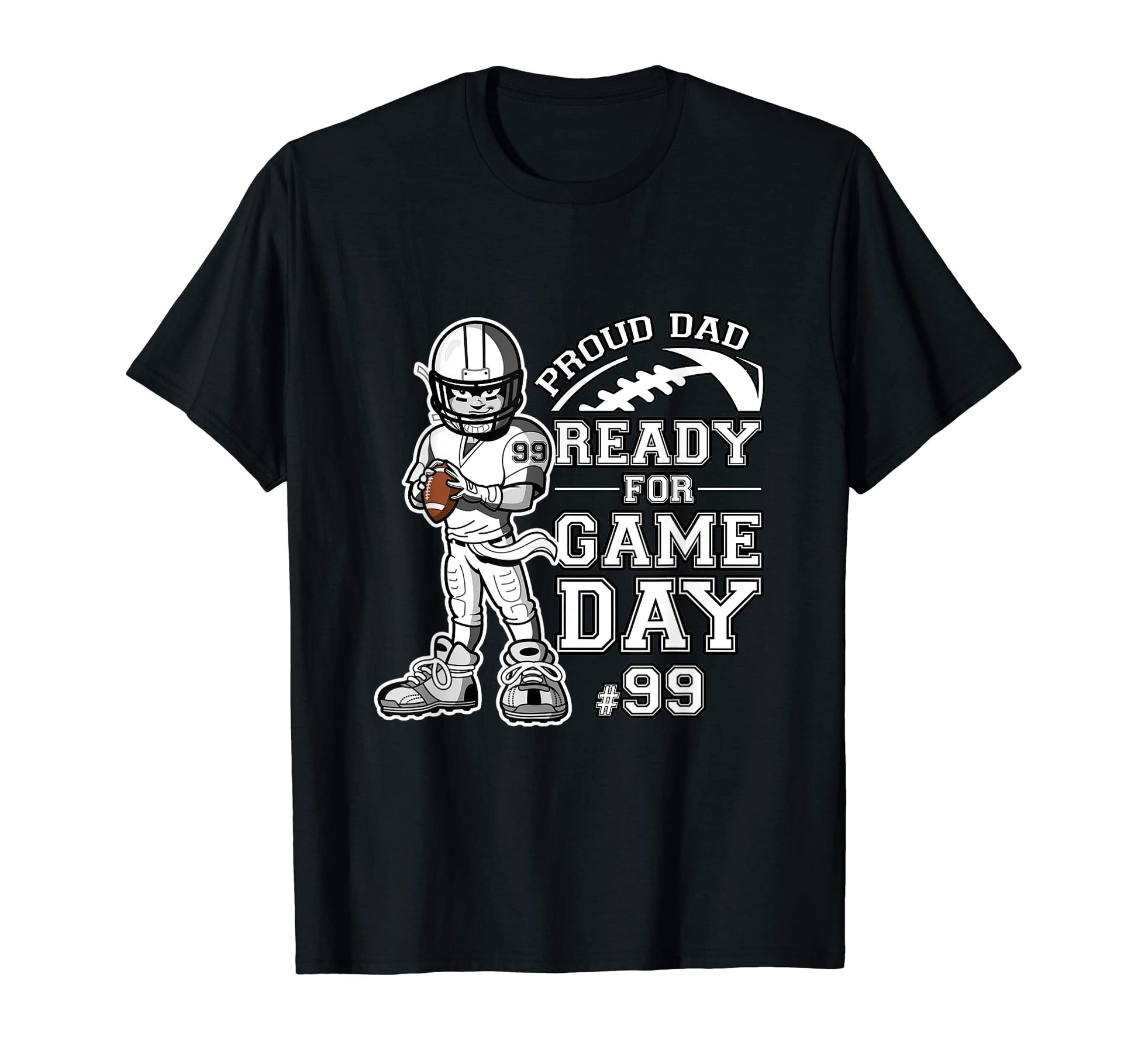 Custom Proud Football Dad Number 99 T-Shirt - Aesthetic Graphic Unisex - T-Shirt, Sweatshirt, Hoodie