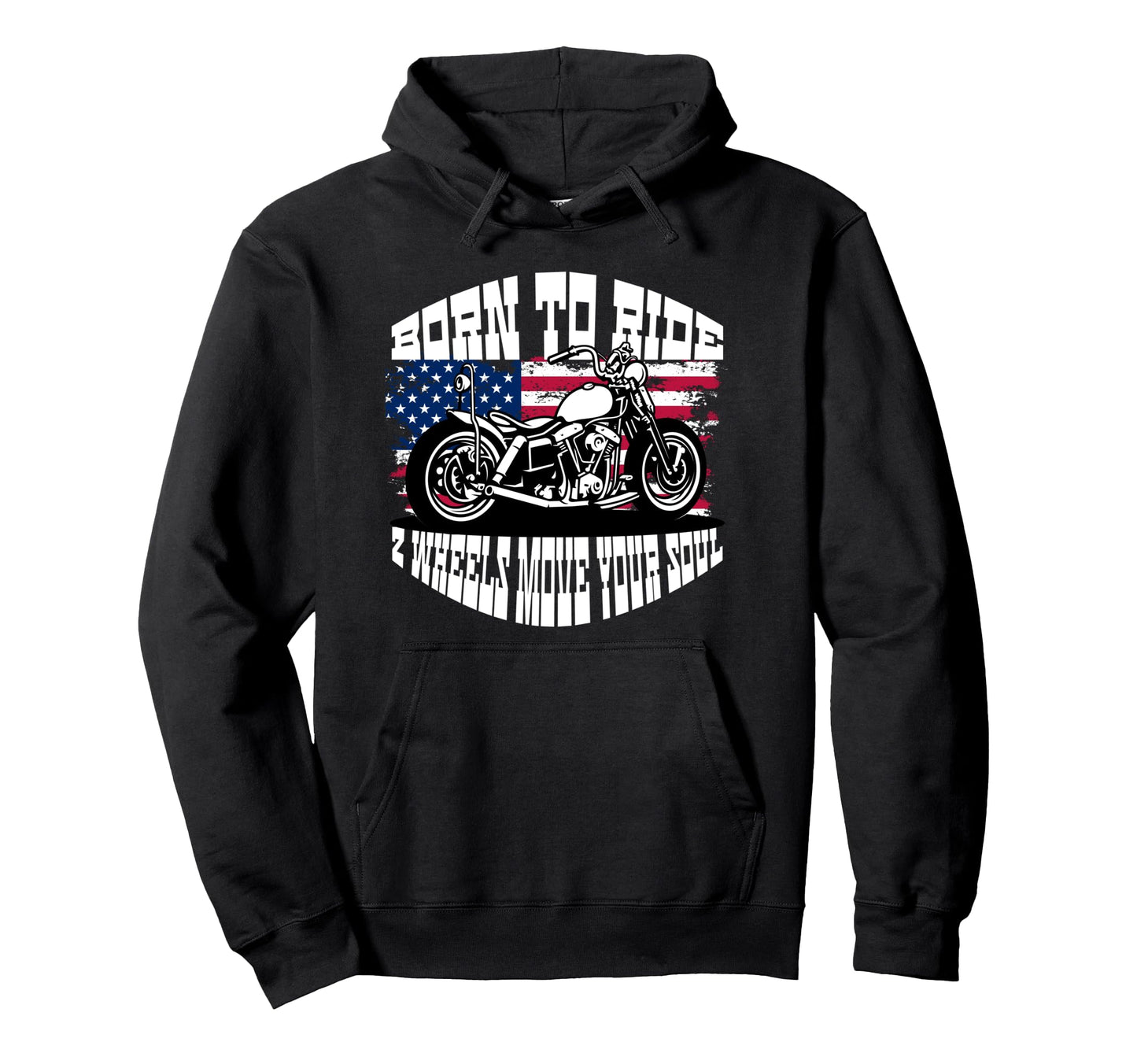 Biker Dad American Us Flag Motorcycle Hoodie - Streetwear Style Men Women - T-Shirt, Sweatshirt, Hoodie