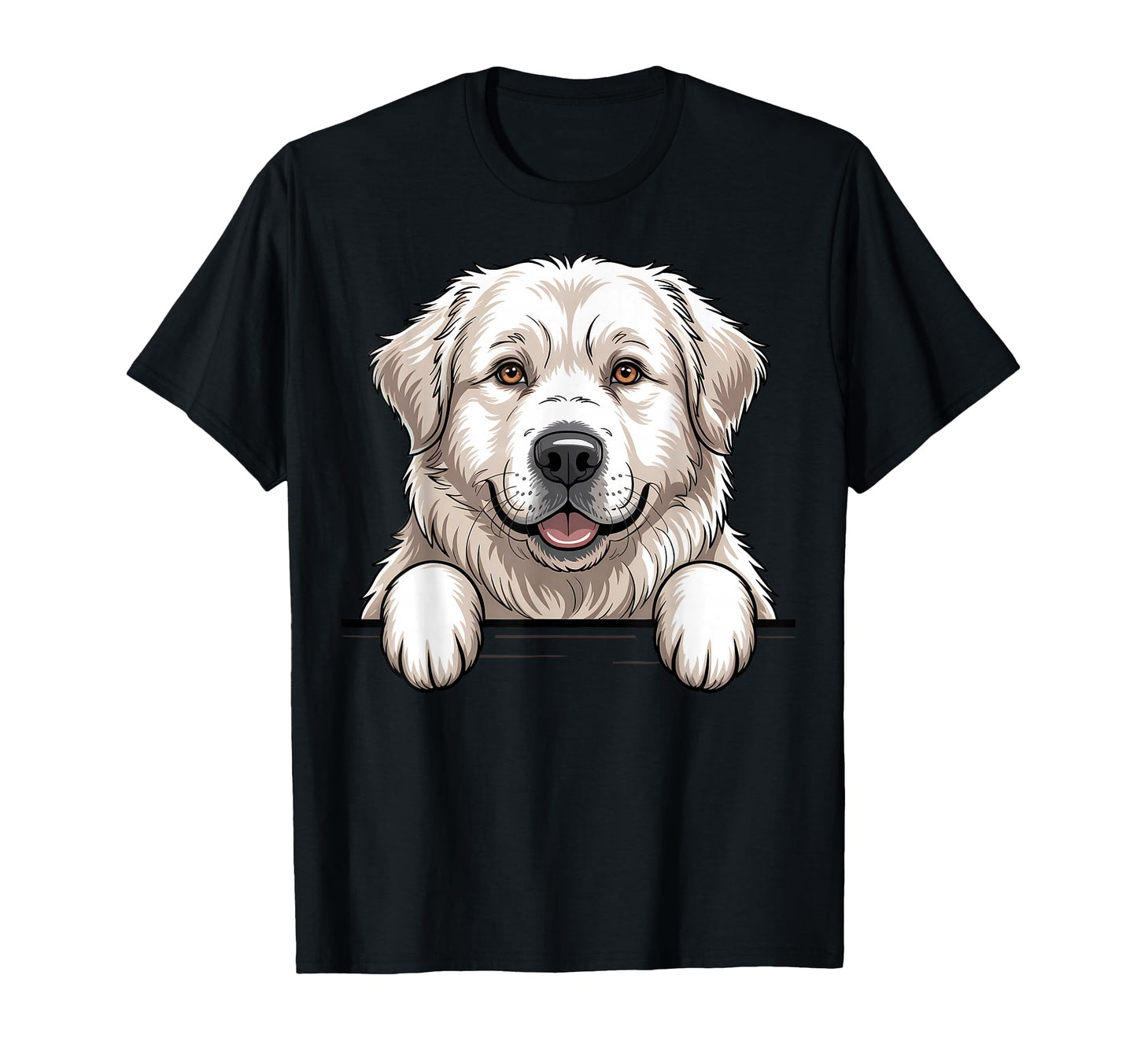 Great Pyrenees Funny Peeking Pocket T-Shirt - Unique Graphic Men Women - T-Shirt, Sweatshirt, Hoodie