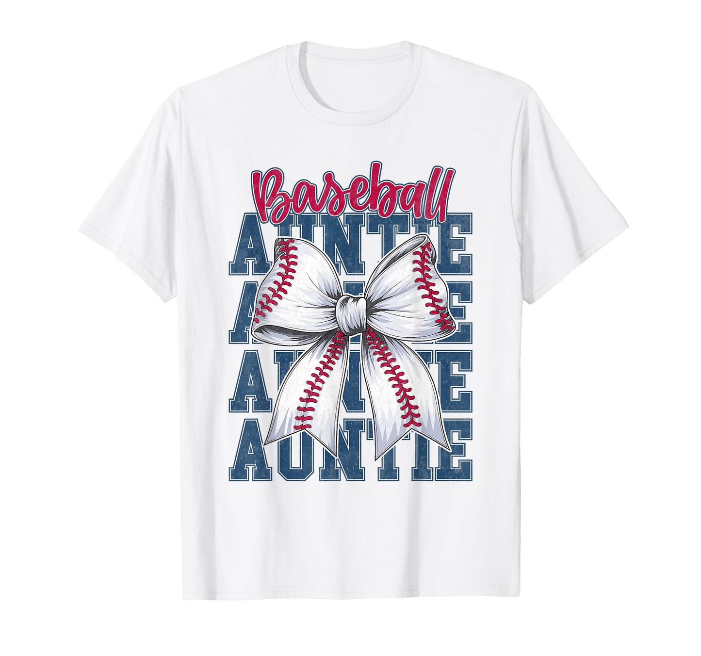 Baseball Auntie Aunt Baseball Bow T-Shirt - Aesthetic Graphic Unisex - T-Shirt, Sweatshirt, Hoodie