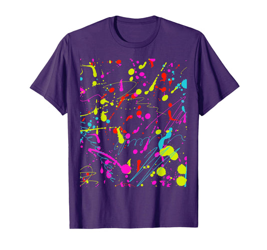 80S Paint Splash Color T-Shirt - Casual Everyday Wear Unisex - T-Shirt, Sweatshirt, Hoodie