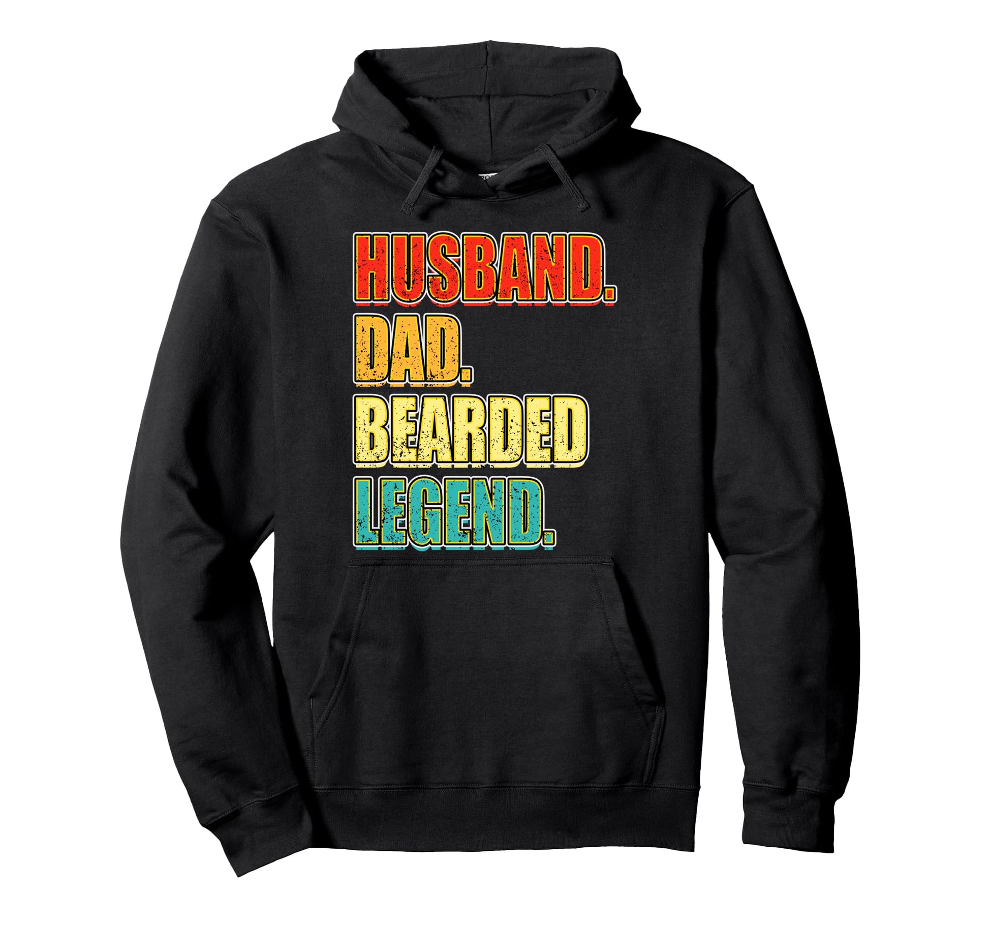 Husband Dad Bearded Legend Fathers Hoodie - Casual Everyday Wear Men Women - T-Shirt, Sweatshirt, Hoodie