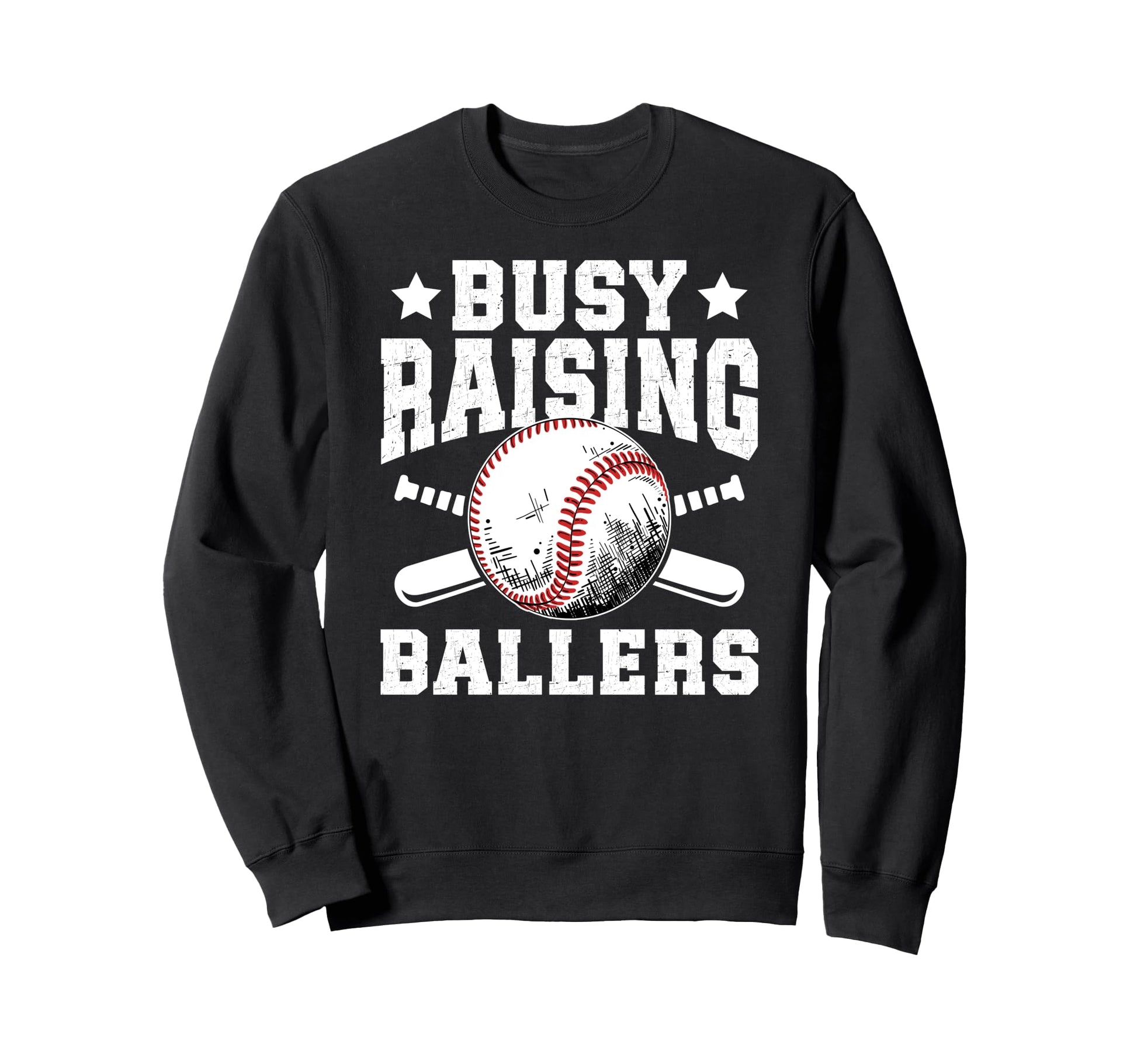 Busy Raising Ballers Baseball Dad Sweatshirt - Minimalist Print Unisex - T-Shirt, Sweatshirt, Hoodie