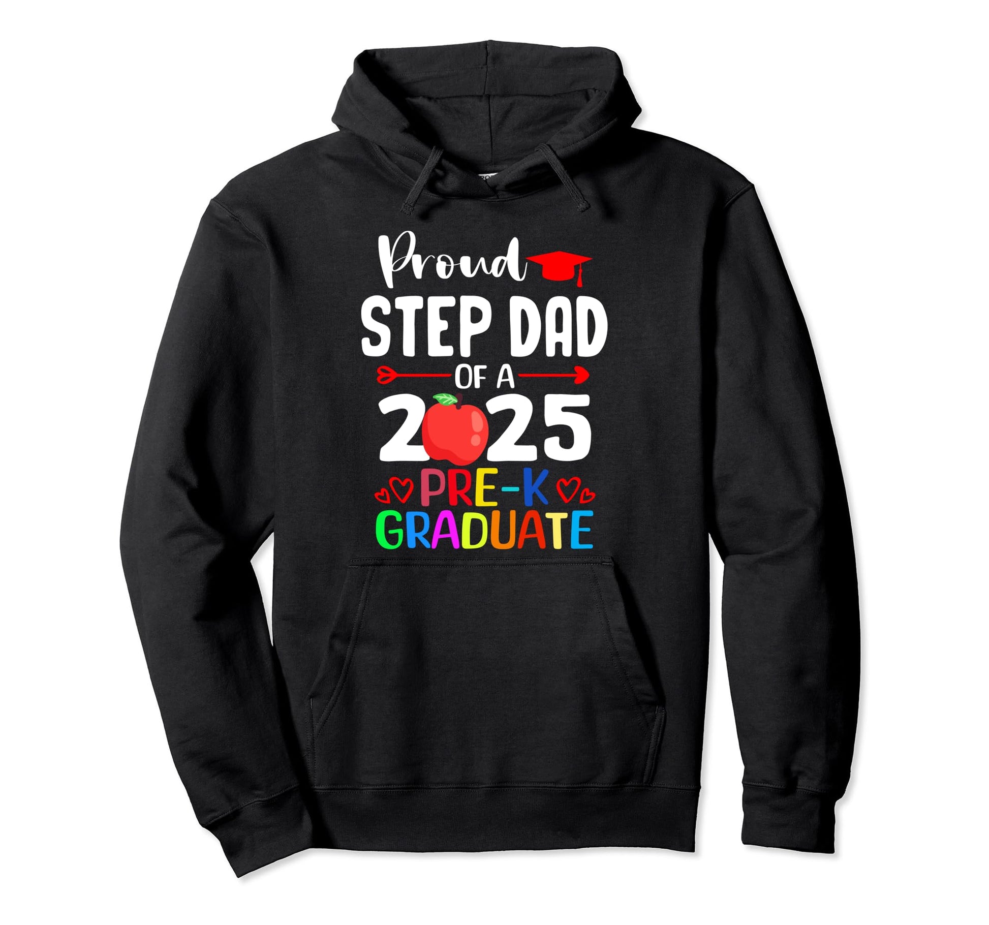 Proud Step Dad 2025 Graduation Graduate Hoodie - Custom Art Print Unisex - T-Shirt, Sweatshirt, Hoodie