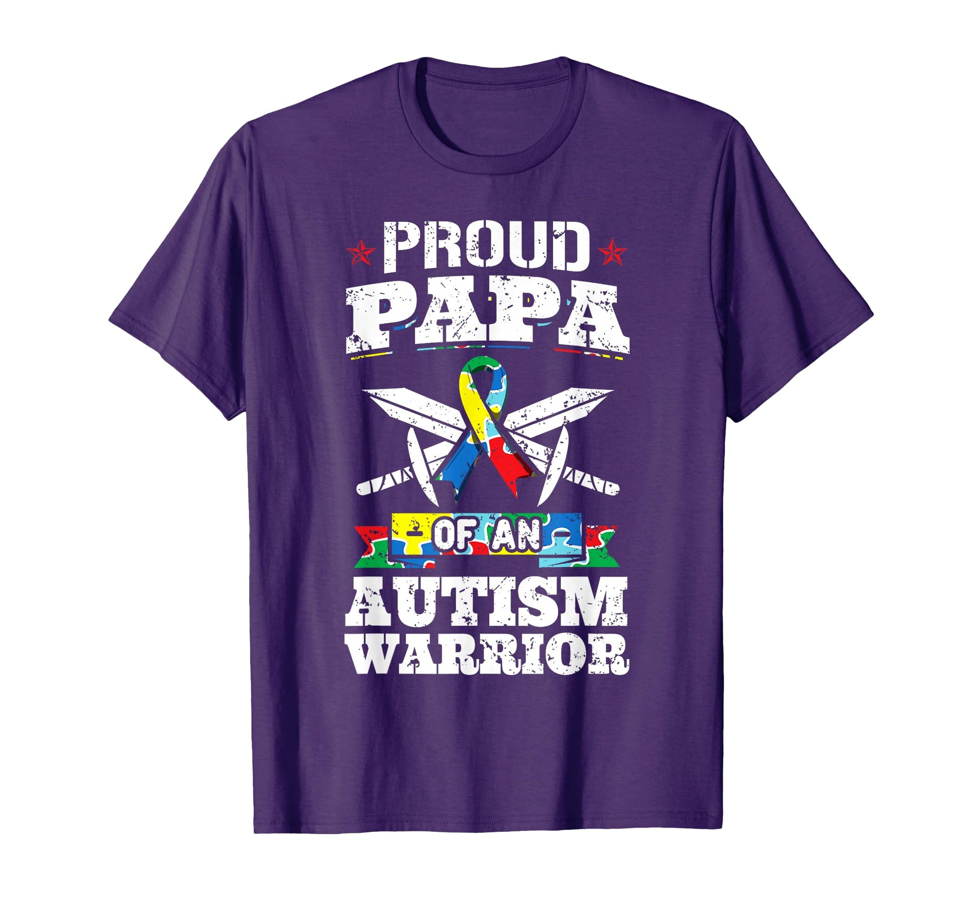 Proud Papa Autism Warrior Awareness T-Shirt - Novelty Apparel for Adults - T-Shirt, Sweatshirt, Hoodie