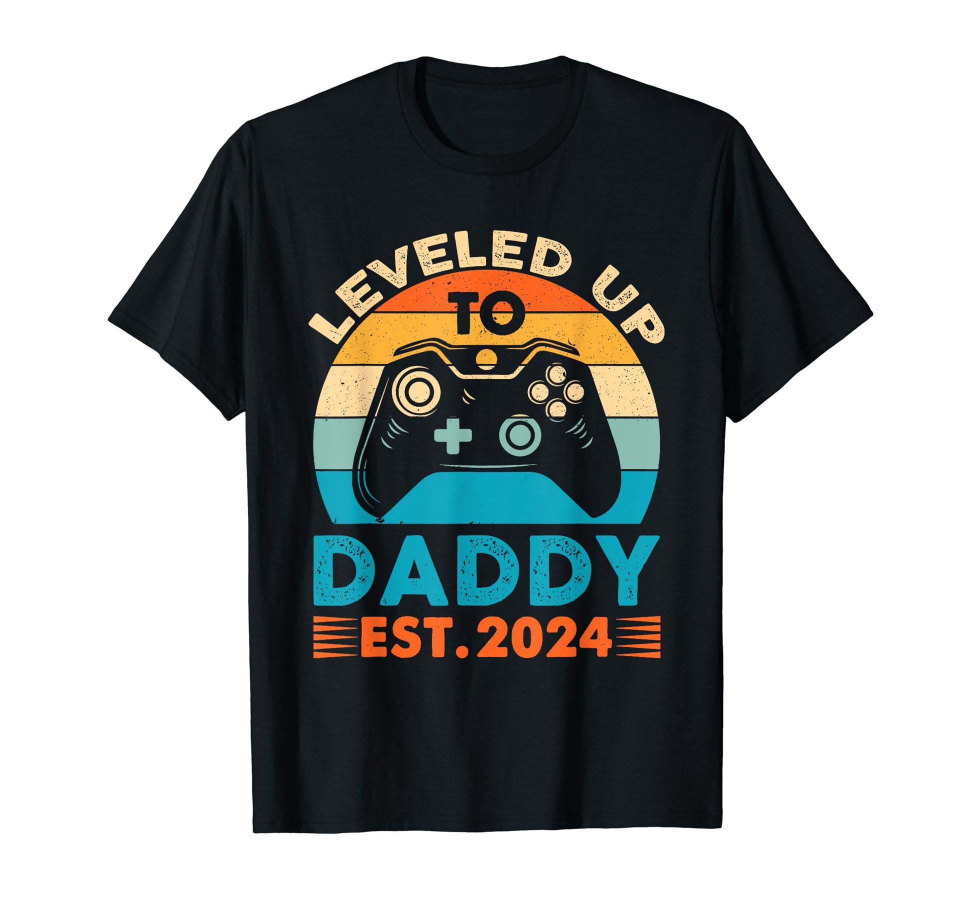 Funny Leveled Up To Dad 2024 New Dad T-Shirt - Trendy Graphic Men Women - T-Shirt, Sweatshirt, Hoodie