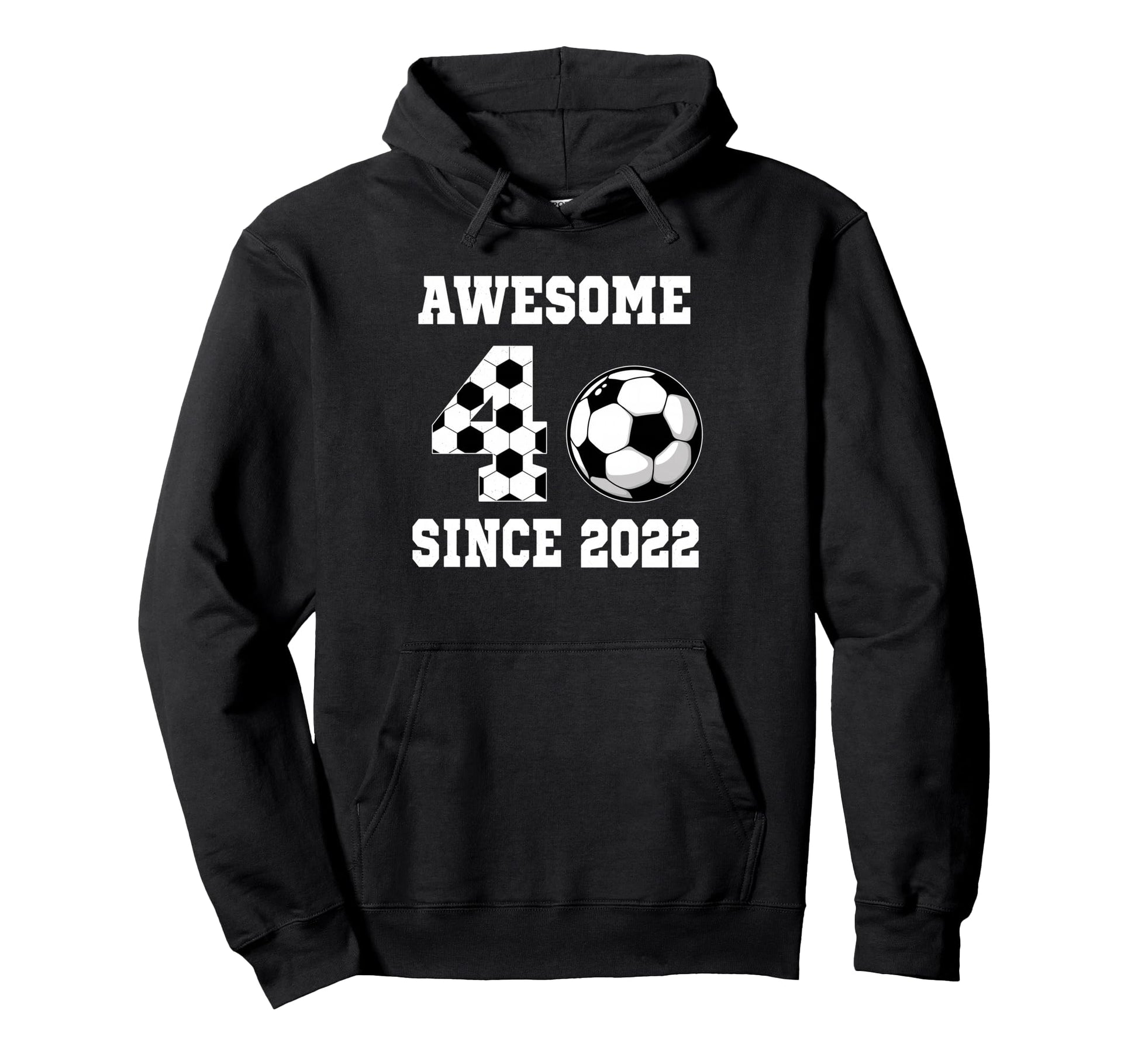4 Years Old Birthday Soccer Awesome Hoodie - Minimalist Print for Adults - T-Shirt, Sweatshirt, Hoodie