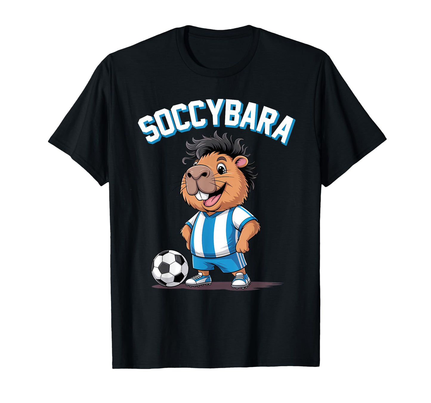 Soccybara Delight Funny Capybara T-Shirt - Casual Everyday Wear Men Women - T-Shirt, Sweatshirt, Hoodie