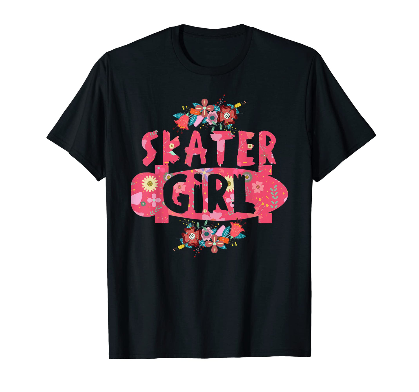 Skater Floral Skateboard Skaters Skating T-Shirt - Trendy Graphic Men Women - T-Shirt, Sweatshirt, Hoodie
