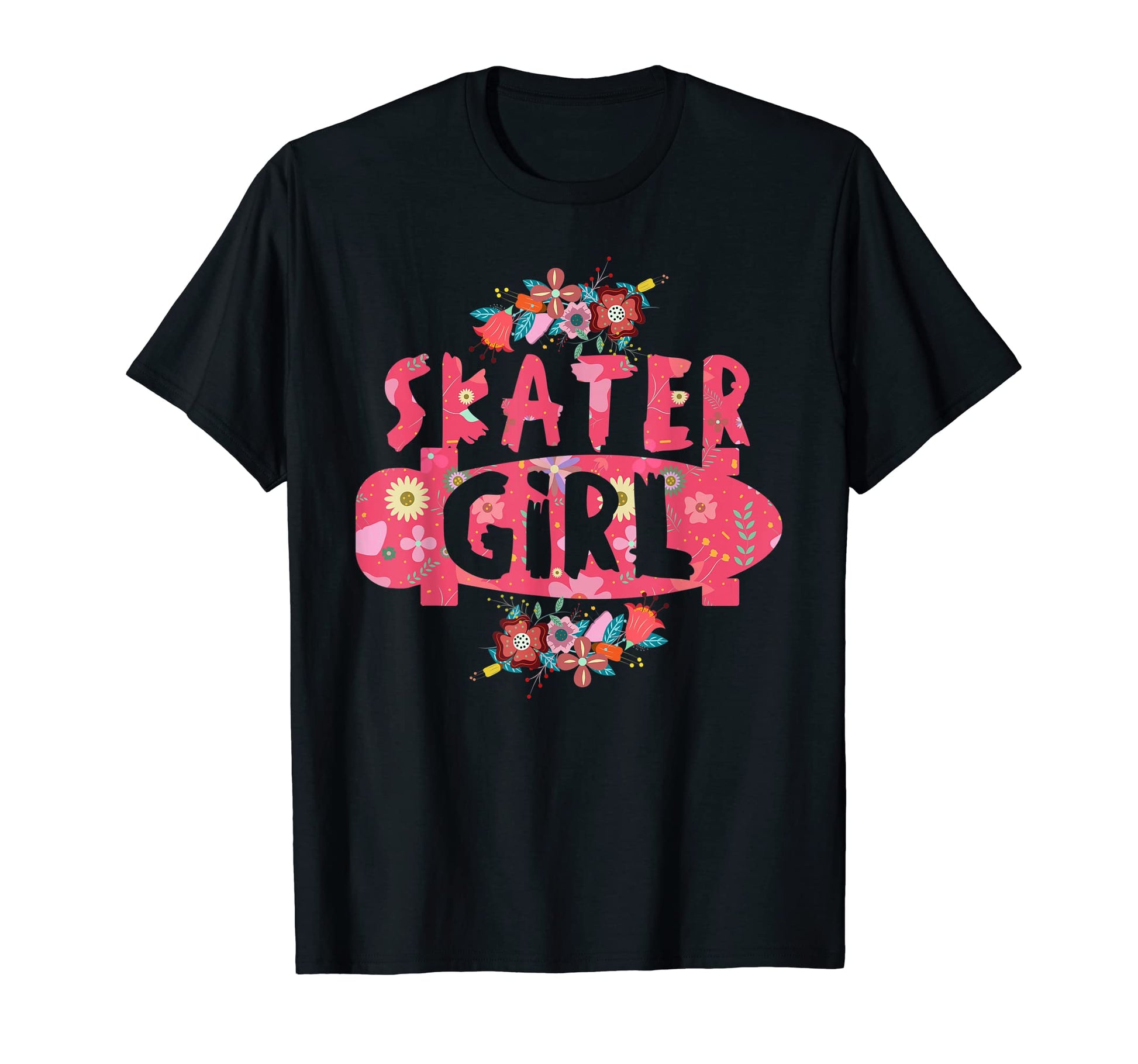 Skater Floral Skateboard Skaters Skating T-Shirt - Trendy Graphic Men Women - T-Shirt, Sweatshirt, Hoodie