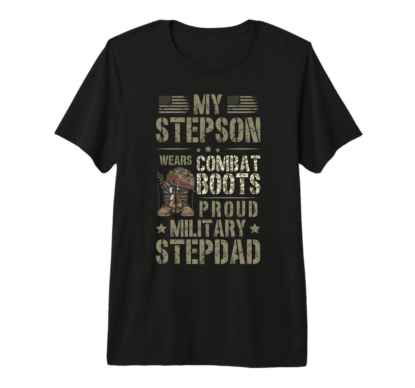Mens Proud Military Stepdad Military T-Shirt - Novelty Apparel Unisex - T-Shirt, Sweatshirt, Hoodie