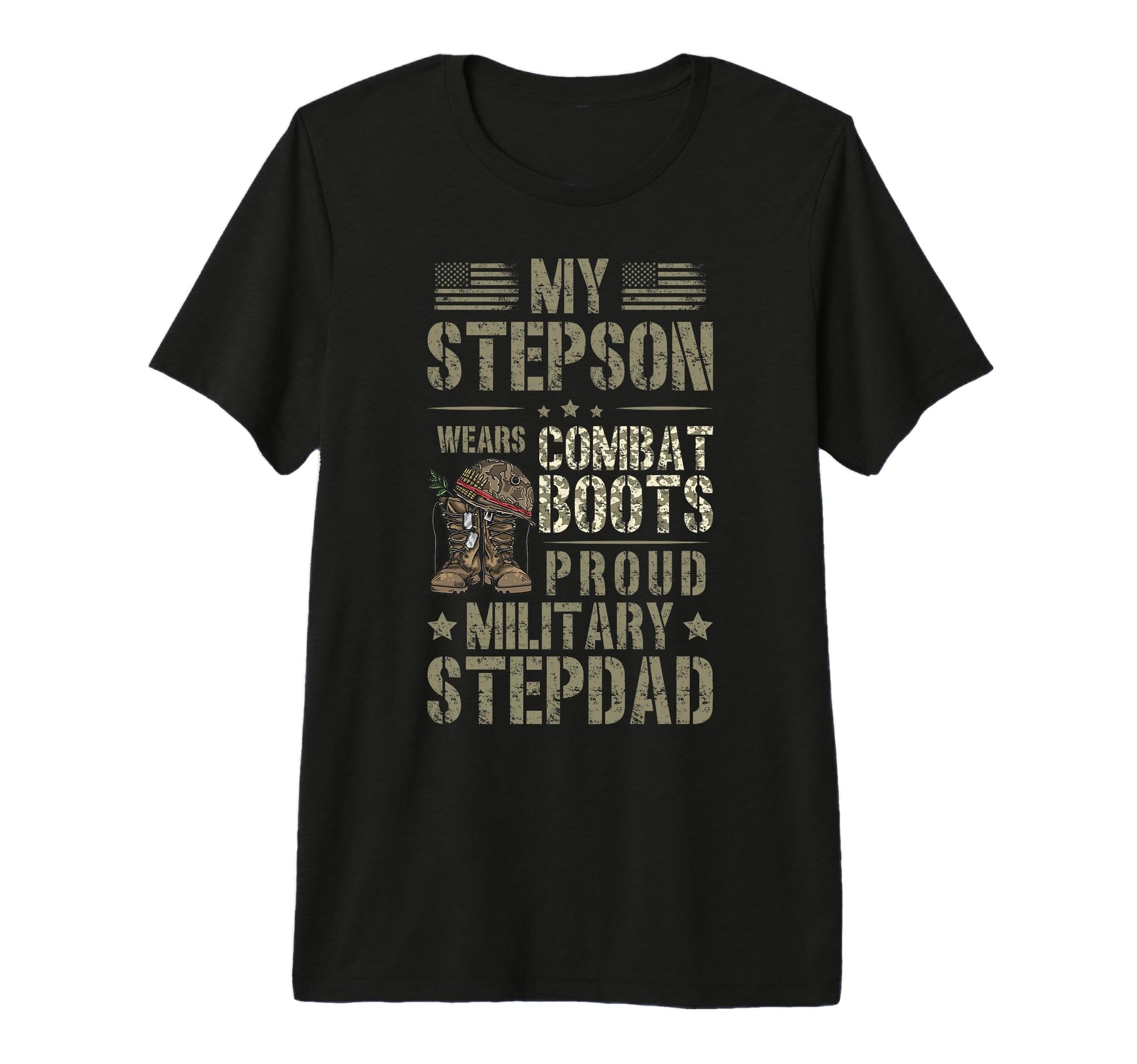 Mens Proud Military Stepdad Military T-Shirt - Novelty Apparel Unisex - T-Shirt, Sweatshirt, Hoodie
