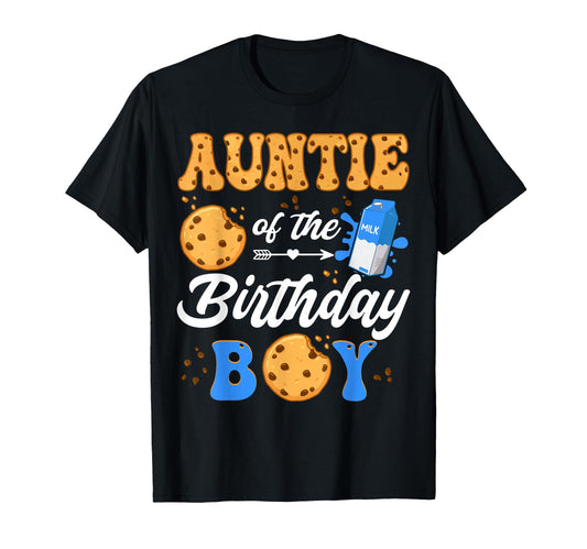 Auntie Birthday Milk And Cookies 1St T-Shirt - Novelty Apparel Men Women - T-Shirt, Sweatshirt, Hoodie