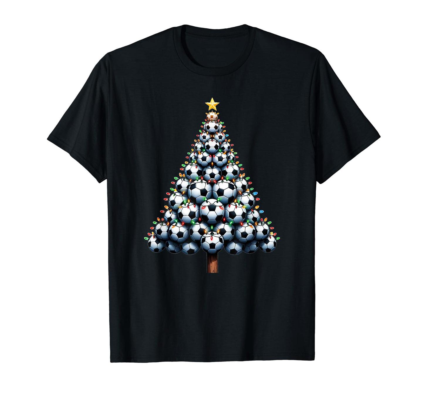 Santa Soccer Tree Football Soccer T-Shirt - Fun Novelty Design Men Women - T-Shirt, Sweatshirt, Hoodie