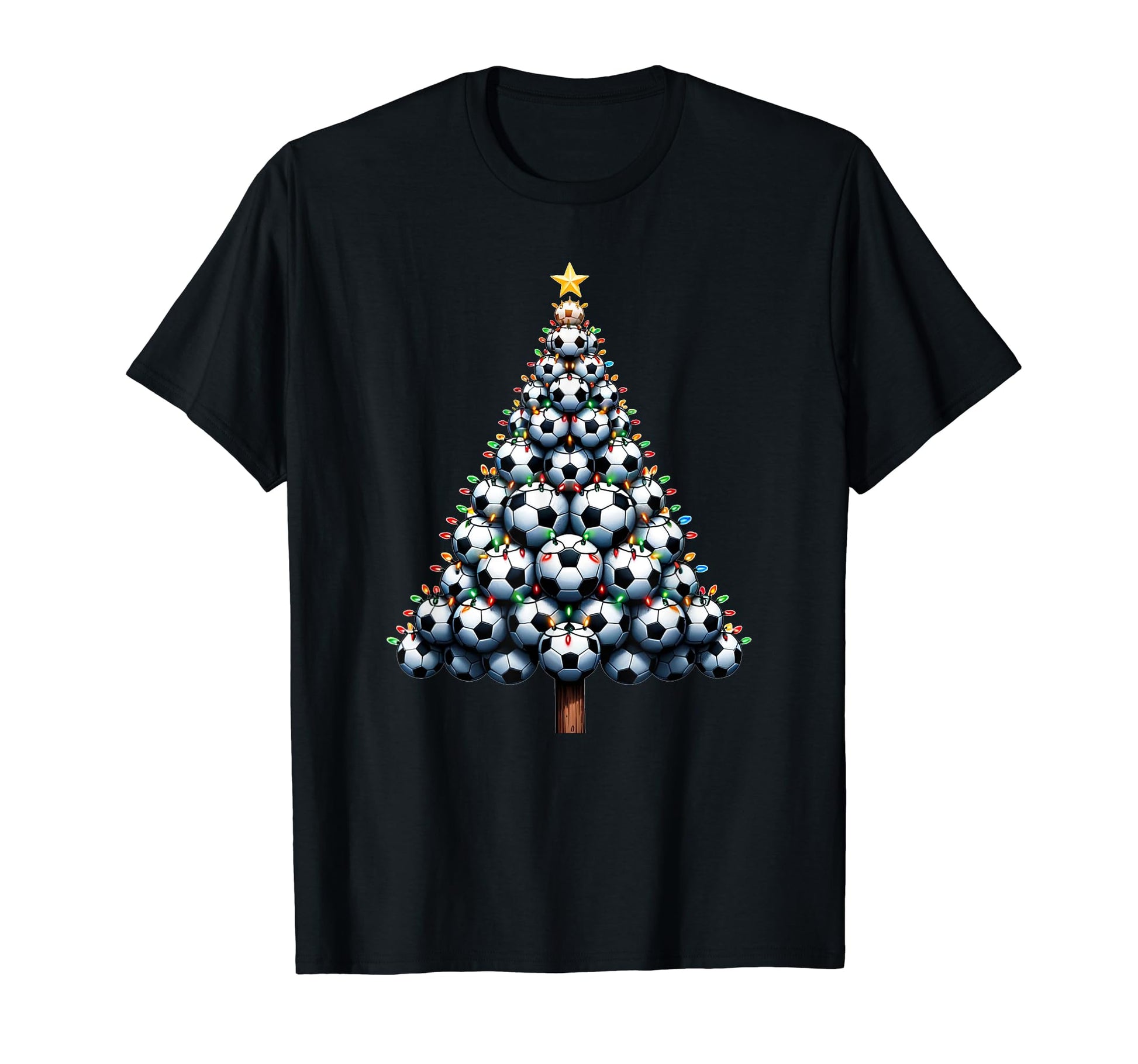 Santa Soccer Tree Football Soccer T-Shirt - Fun Novelty Design Men Women - T-Shirt, Sweatshirt, Hoodie