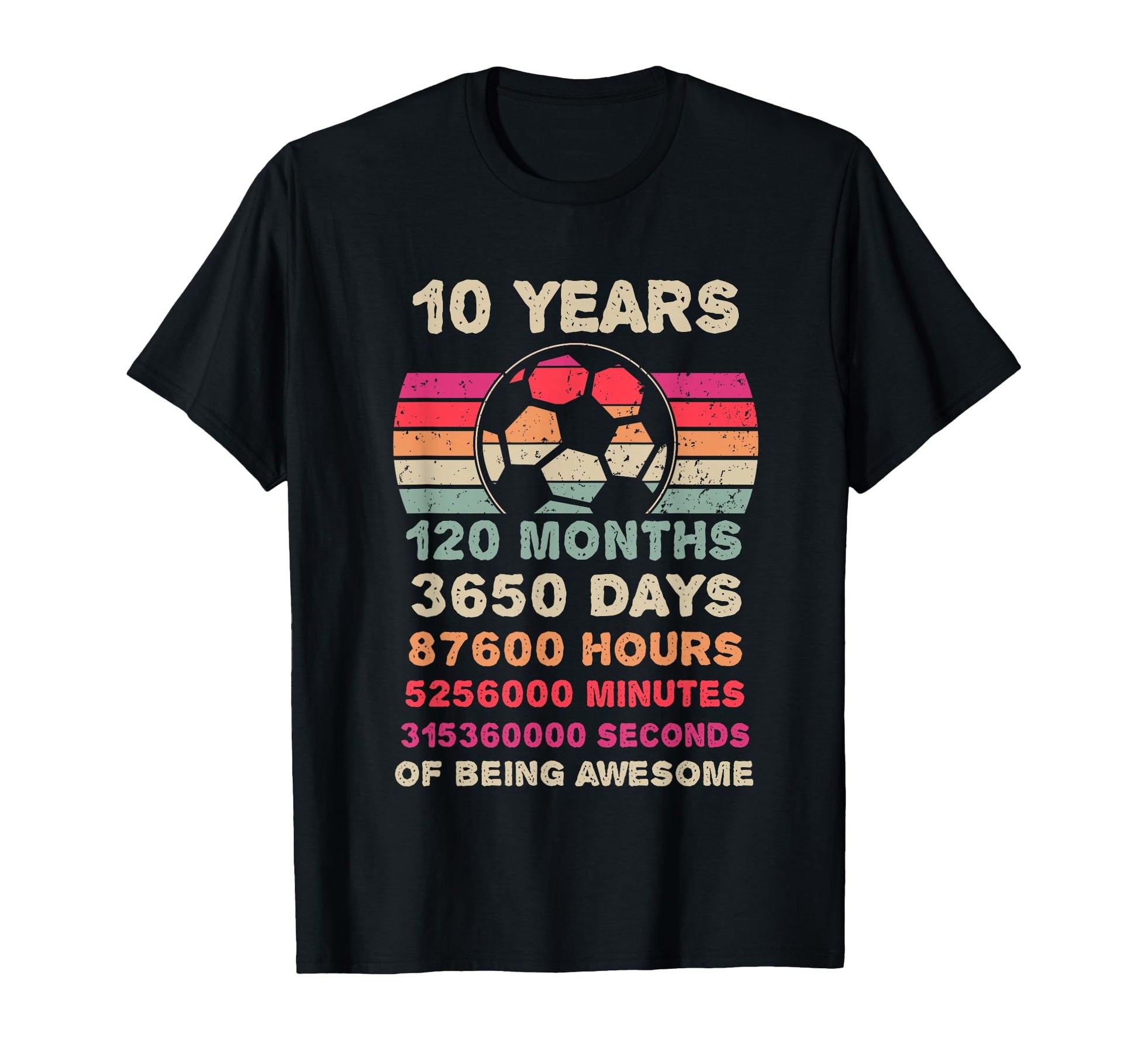 10 Year Old Soccer Birthday Tenth T-Shirt - Custom Art Print Men Women - T-Shirt, Sweatshirt, Hoodie