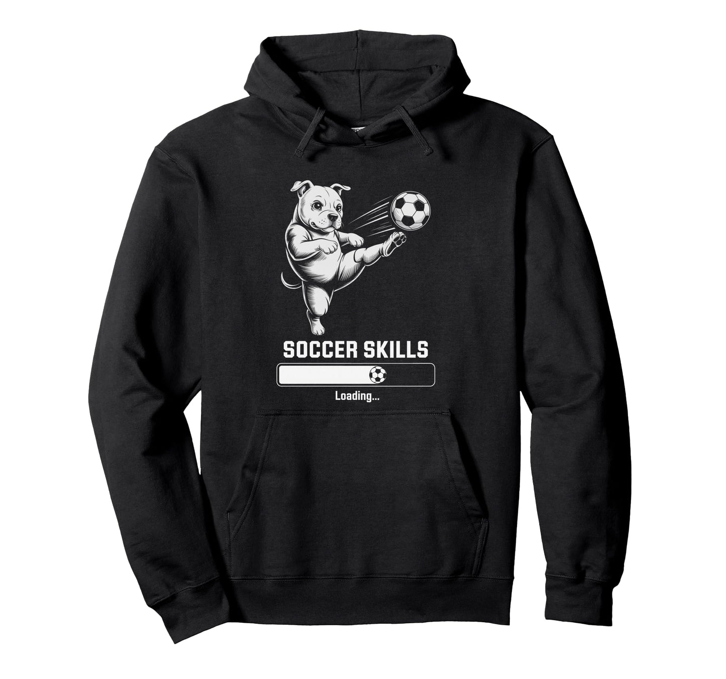 Soccer Pug Skills Loading Dog Score Cleats Hoodie - Graphic Print Unisex - T-Shirt, Sweatshirt, Hoodie
