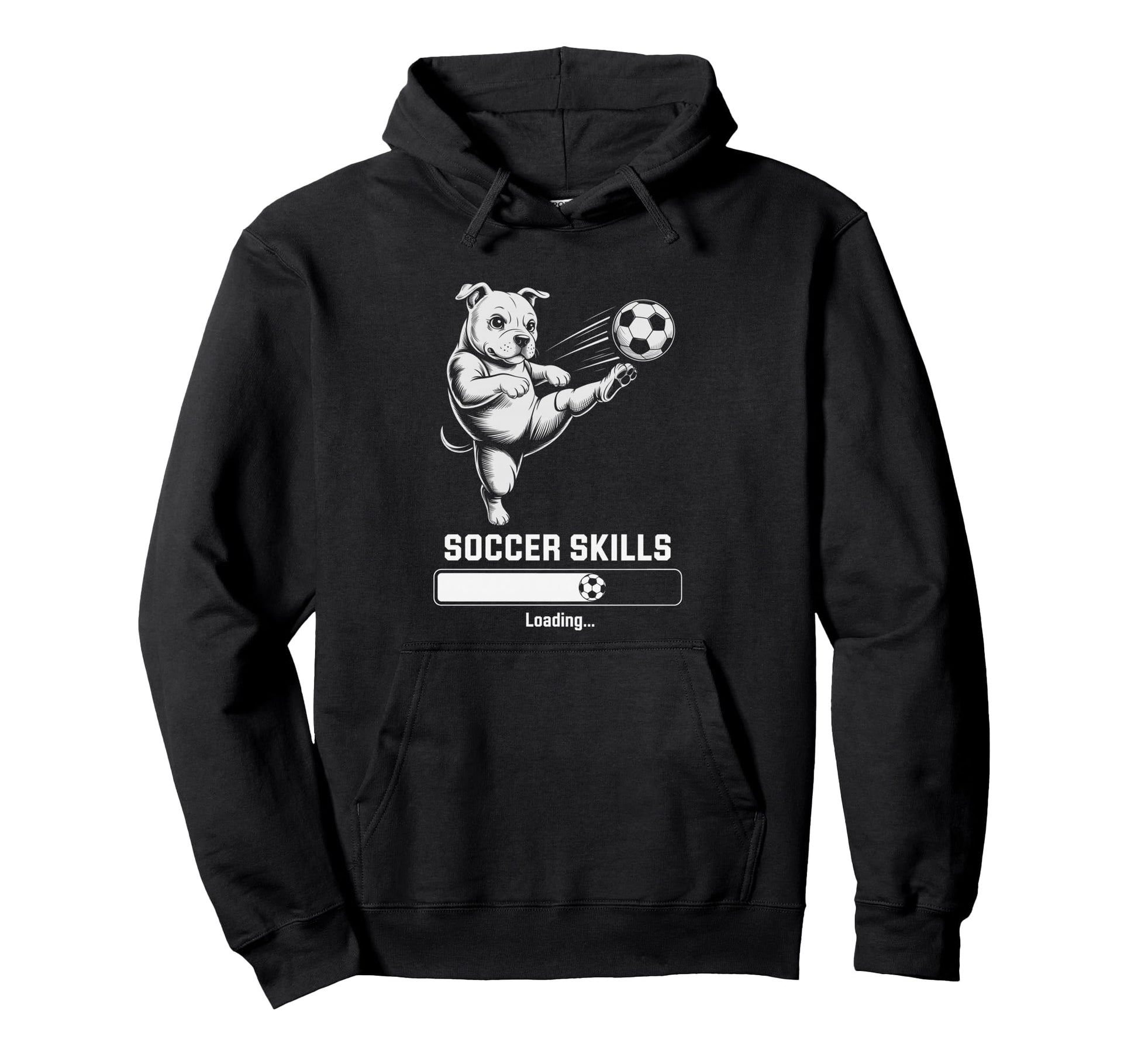 Soccer Pug Skills Loading Dog Score Cleats Hoodie - Graphic Print Unisex - T-Shirt, Sweatshirt, Hoodie