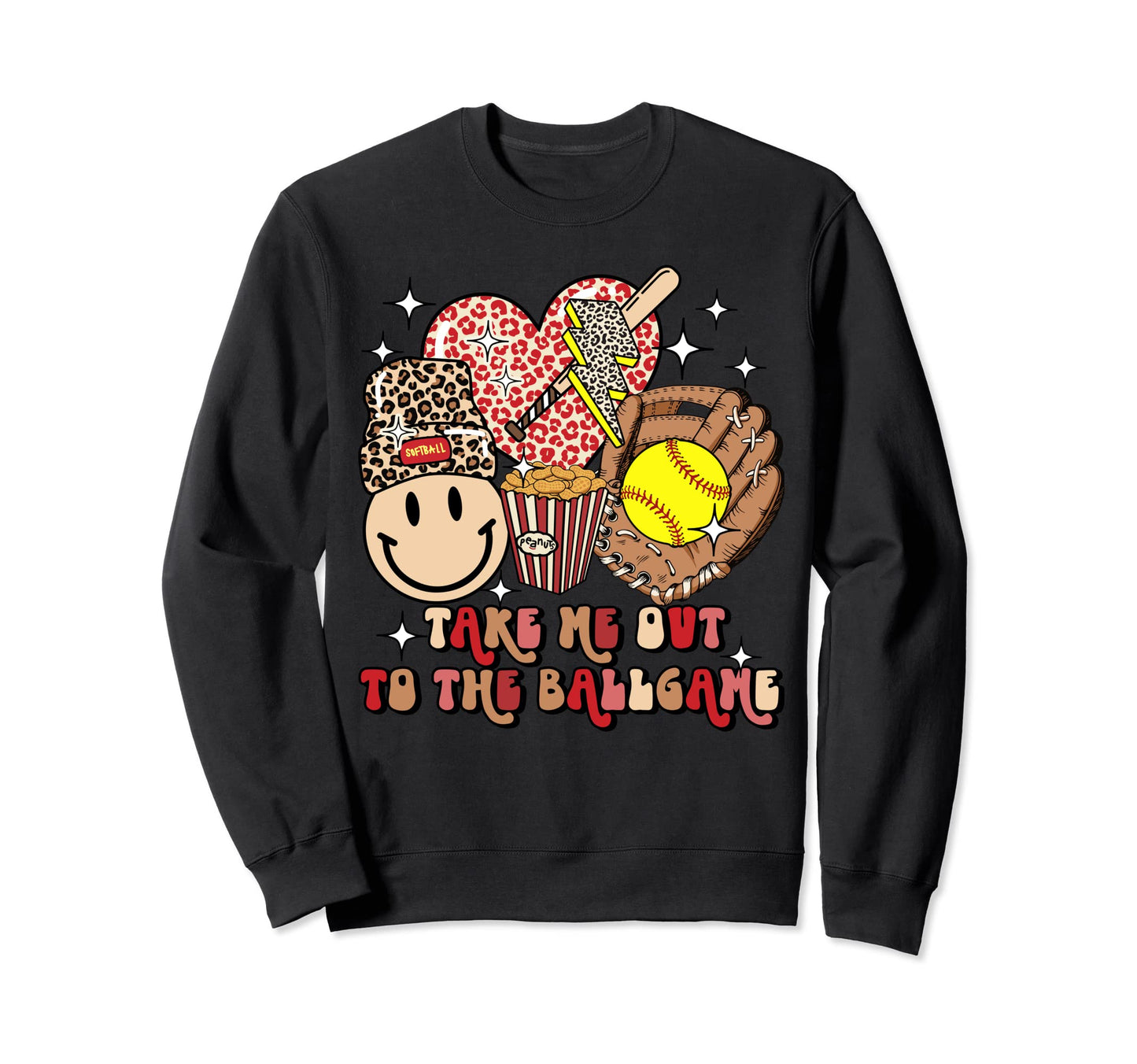 Softball Team Game Smile Face Sweatshirt - Streetwear Style for Adults - T-Shirt, Sweatshirt, Hoodie