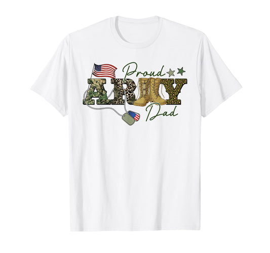Army Dad Camo American Flag T-Shirt - Casual Everyday Wear Men Women - T-Shirt, Sweatshirt, Hoodie