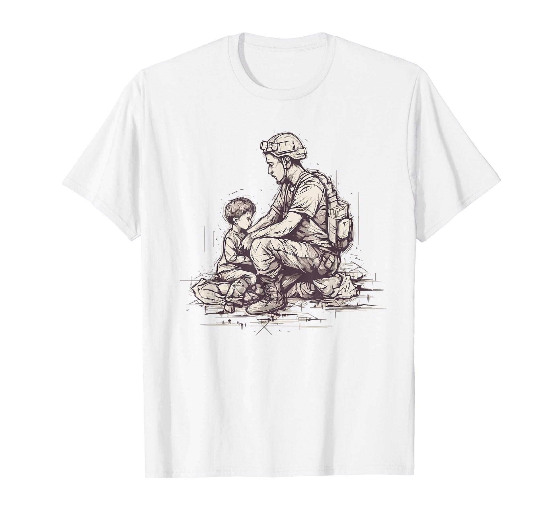Dad Grandpa Veteran Veterans T-Shirt - Custom Art Print for Adults - T-Shirt, Sweatshirt, Hoodie