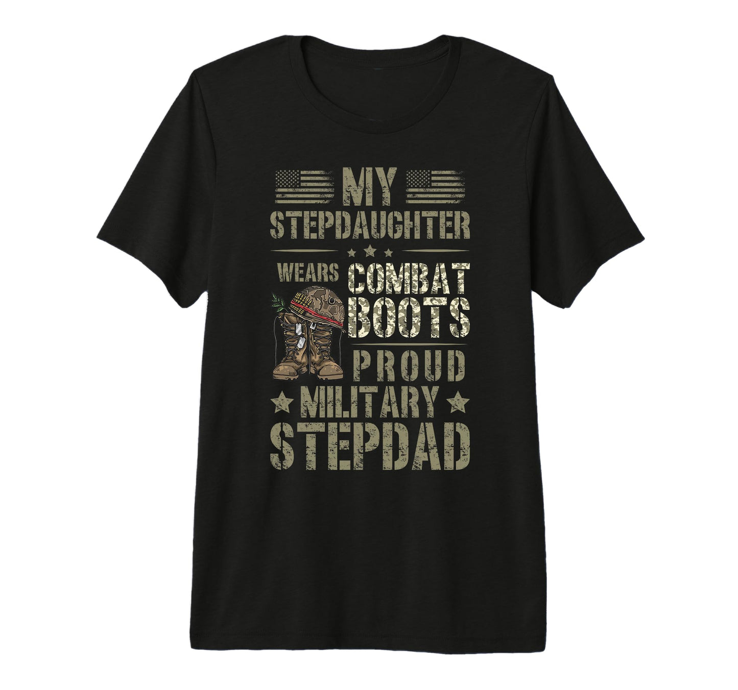 Mens Proud Military Step Dad T-Shirt - Casual Everyday Wear for Adults - T-Shirt, Sweatshirt, Hoodie