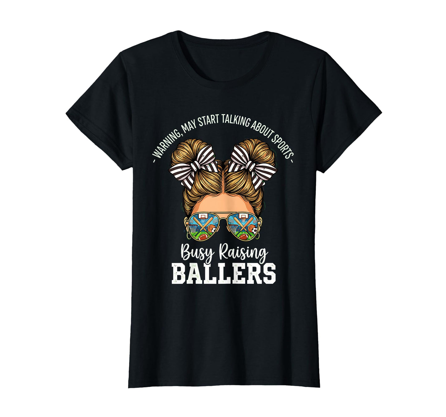 Busy Raising Ballers Warning May T-Shirt - Minimalist Print Men Women - T-Shirt, Sweatshirt, Hoodie