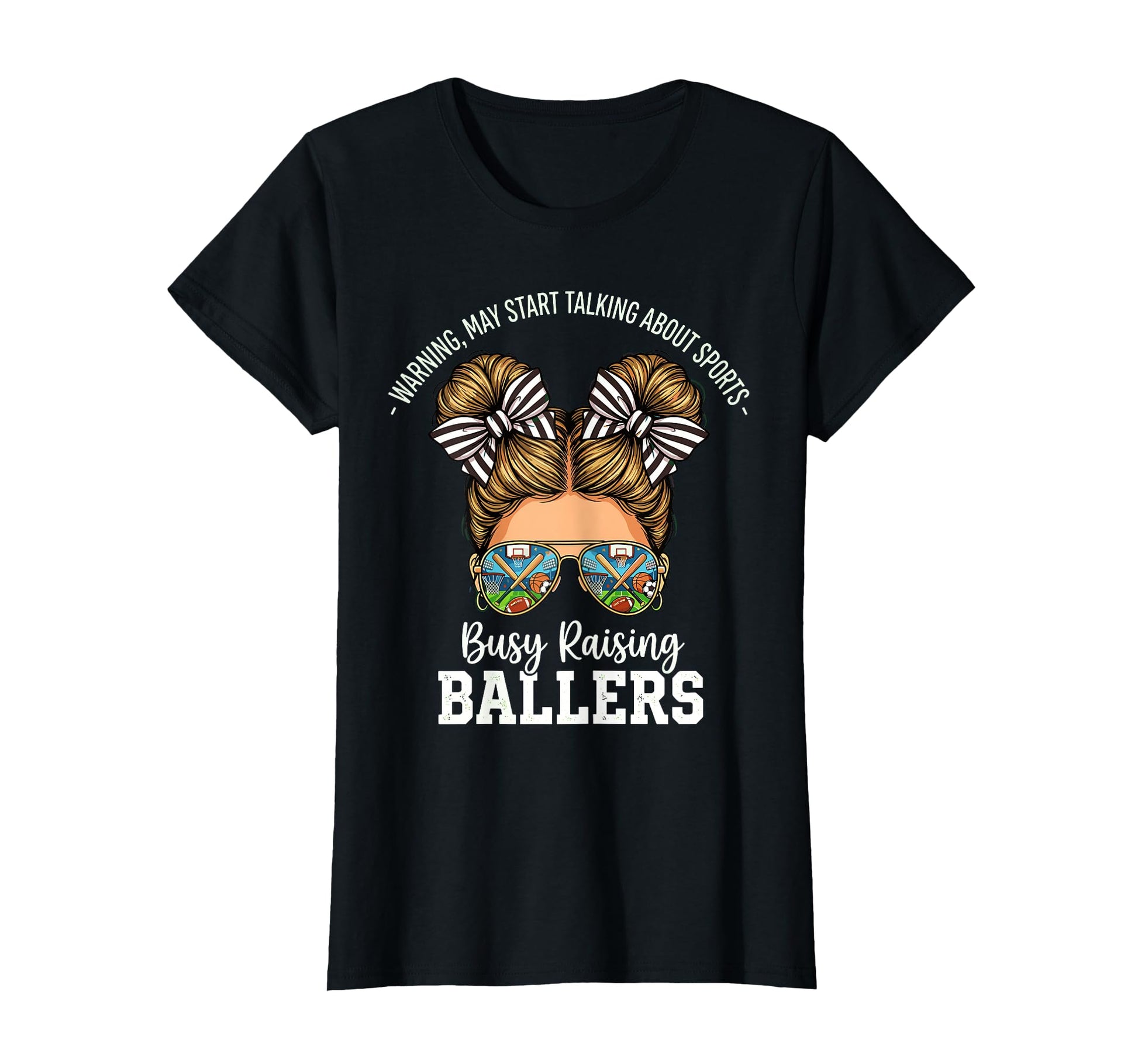 Busy Raising Ballers Warning May T-Shirt - Minimalist Print Men Women - T-Shirt, Sweatshirt, Hoodie