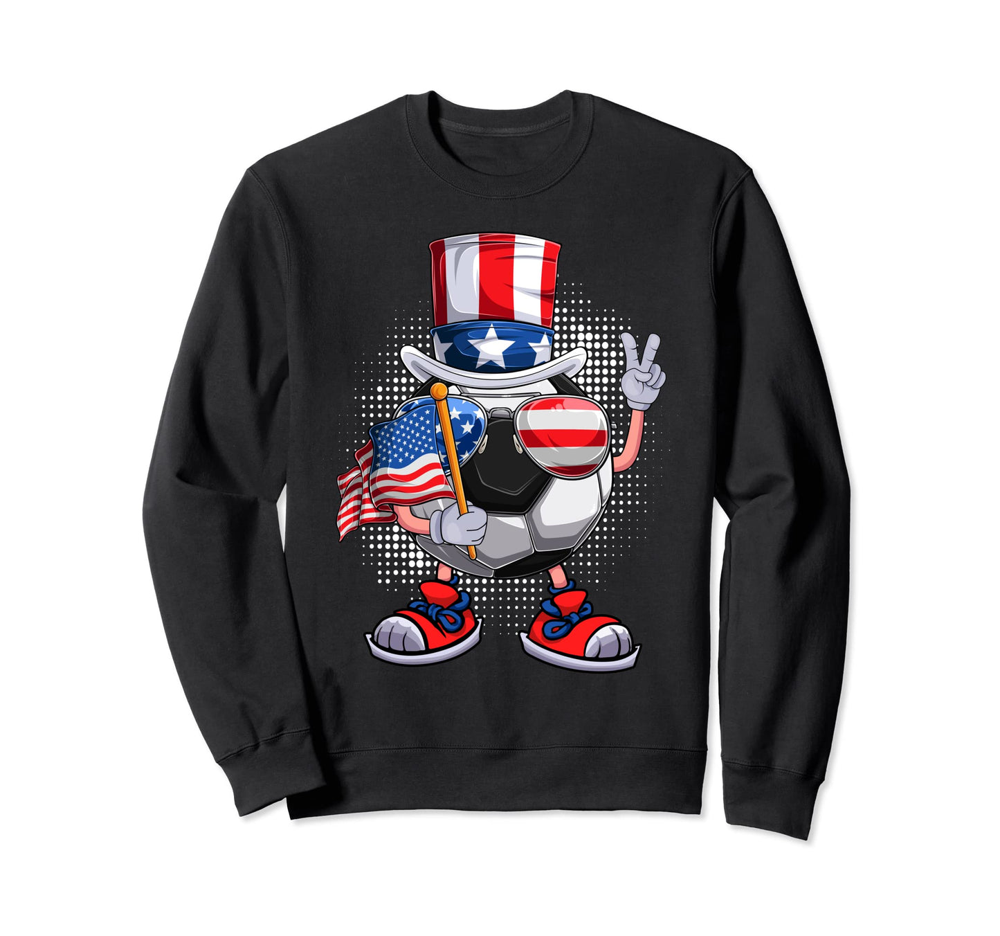 Funny Soccer Ball Uncle Sam Hat Sweatshirt - Fun Novelty Design for Adults - T-Shirt, Sweatshirt, Hoodie