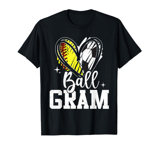 Ball Gram Softball Soccer Ball Grandma T-Shirt - Aesthetic Graphic Unisex - T-Shirt, Sweatshirt, Hoodie