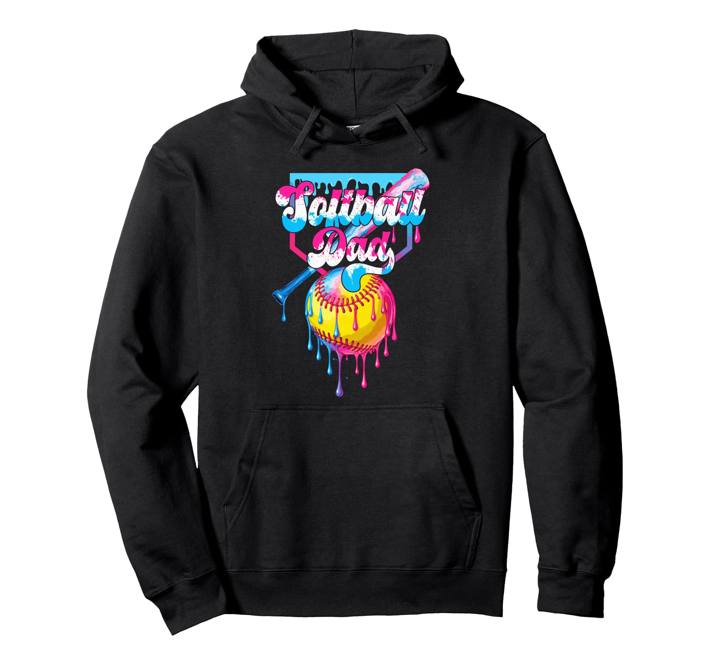 Softball Dad Funny Fathers Day Ice Cream Hoodie - Aesthetic Graphic Unisex - T-Shirt, Sweatshirt, Hoodie