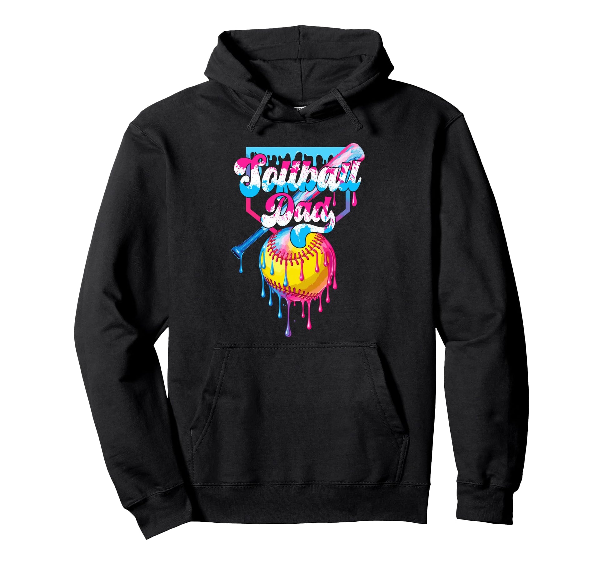 Softball Dad Funny Fathers Day Ice Cream Hoodie - Aesthetic Graphic Unisex - T-Shirt, Sweatshirt, Hoodie
