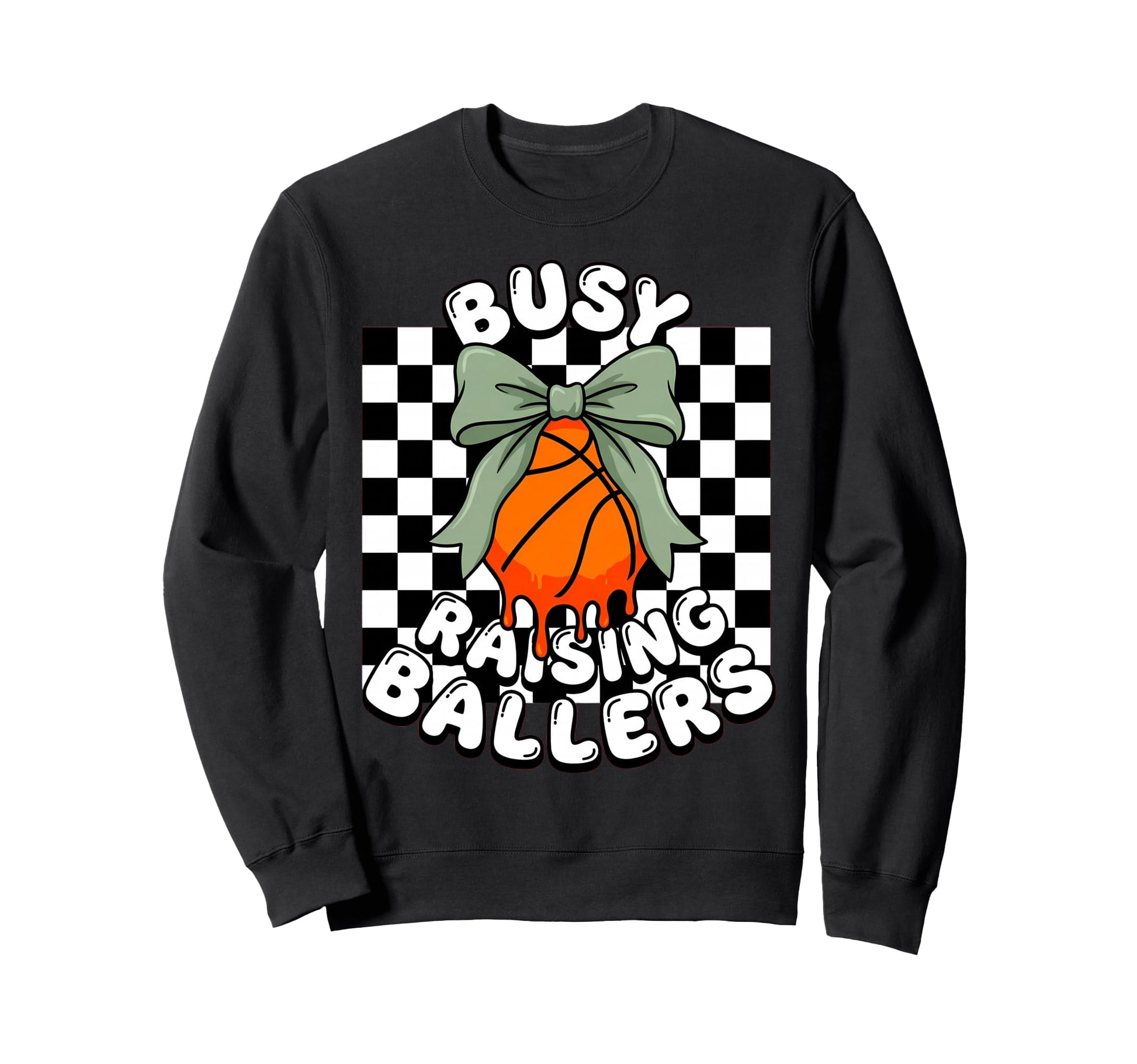 Busy Raising Ballers Coquette Bow Sweatshirt - Novelty Apparel Unisex - T-Shirt, Sweatshirt, Hoodie