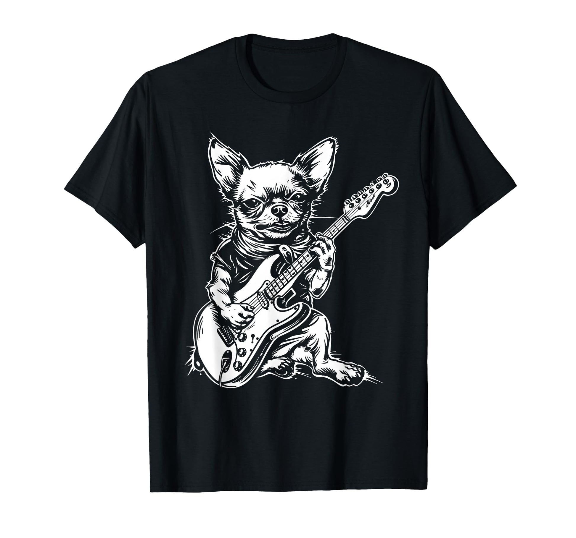 Funny Chihuahua Dog Playing Electric T-Shirt - Fun Novelty Design Unisex - T-Shirt, Sweatshirt, Hoodie