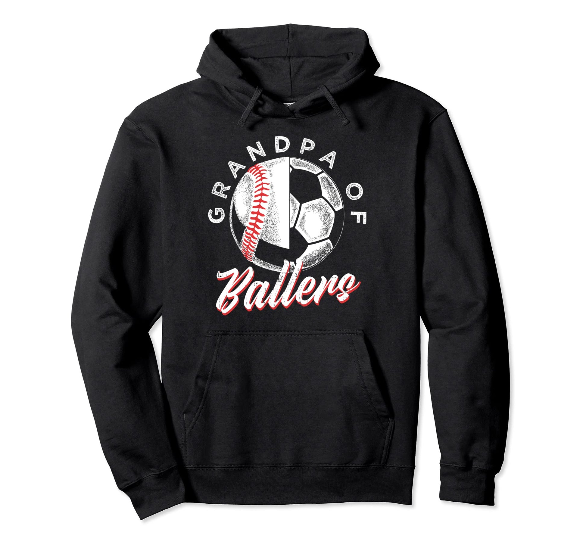 Grandpa Ballers Soccer Baseball Player Hoodie - Minimalist Print Unisex - T-Shirt, Sweatshirt, Hoodie
