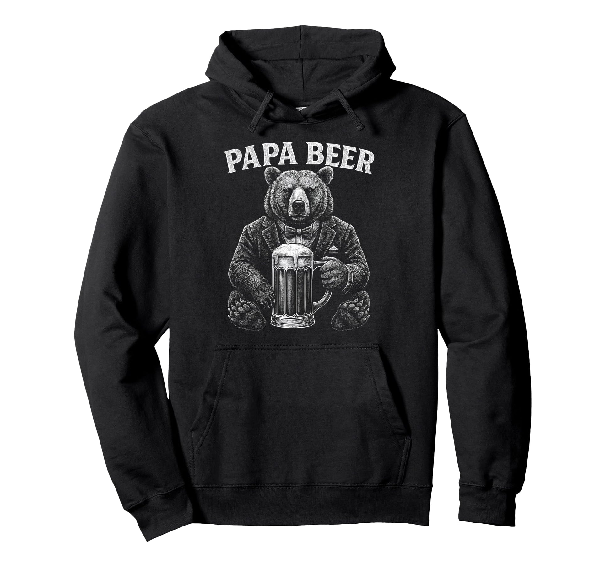Papa Beer Funny Dad Bear Drinking Hoodie - Casual Everyday Wear for Adults - T-Shirt, Sweatshirt, Hoodie