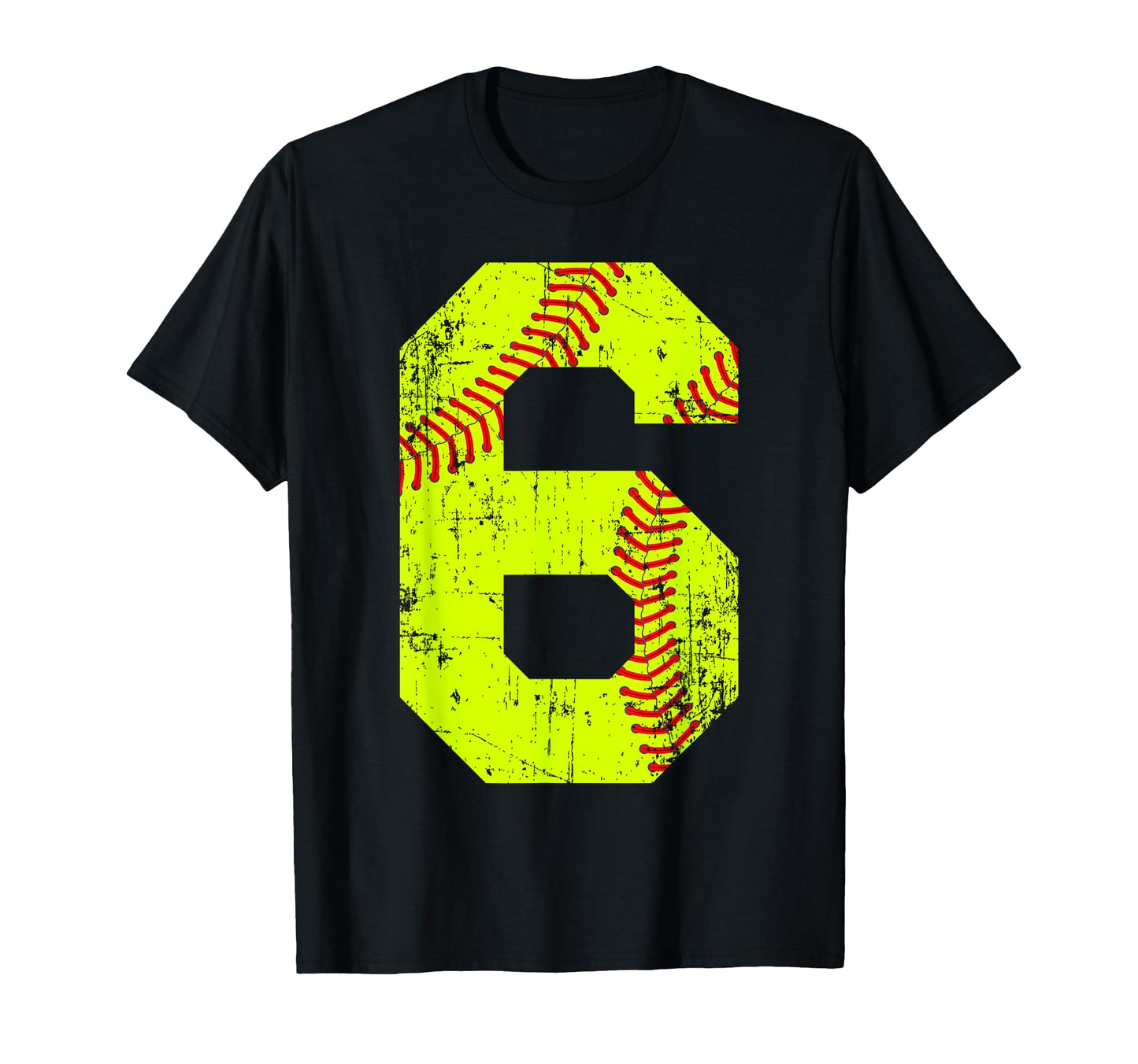 Softball 6 Jersey Number T-Shirt - Minimalist Print Men Women - T-Shirt, Sweatshirt, Hoodie