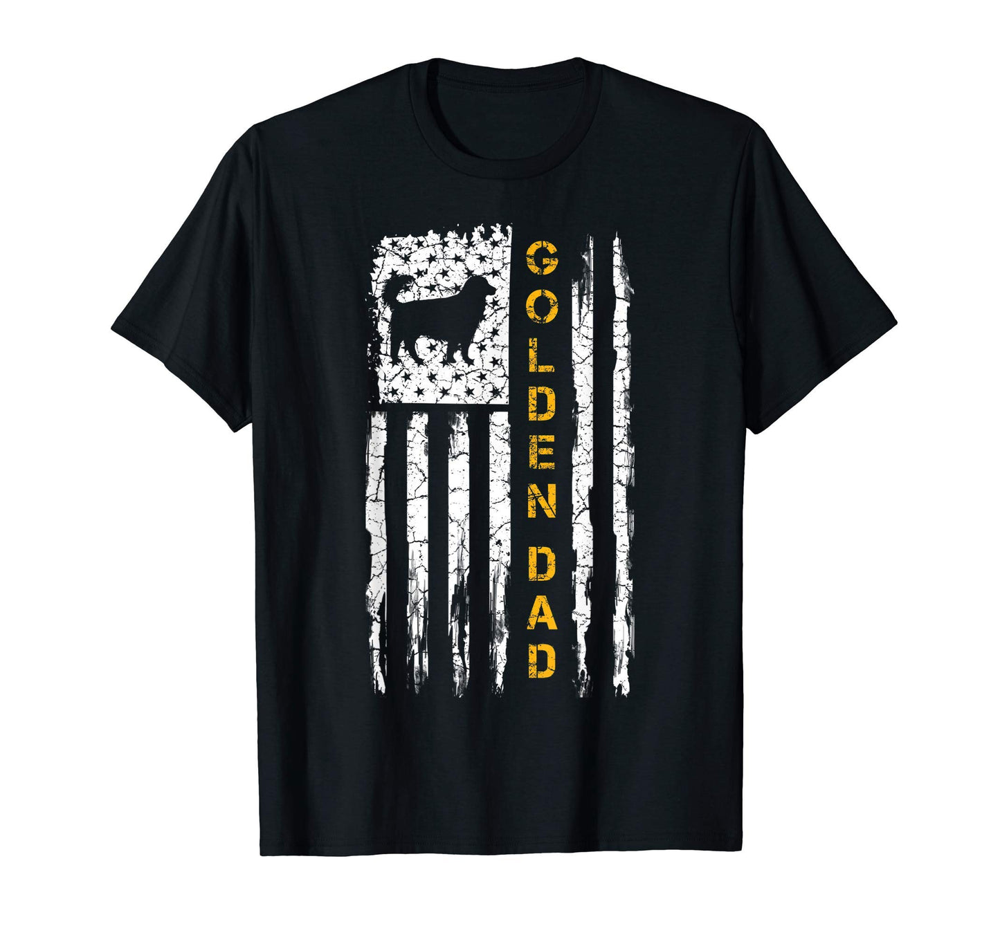 Usa American Flag Golden Retriever Dad T-Shirt - Custom Art Print Unisex - T-Shirt, Sweatshirt, Hoodie