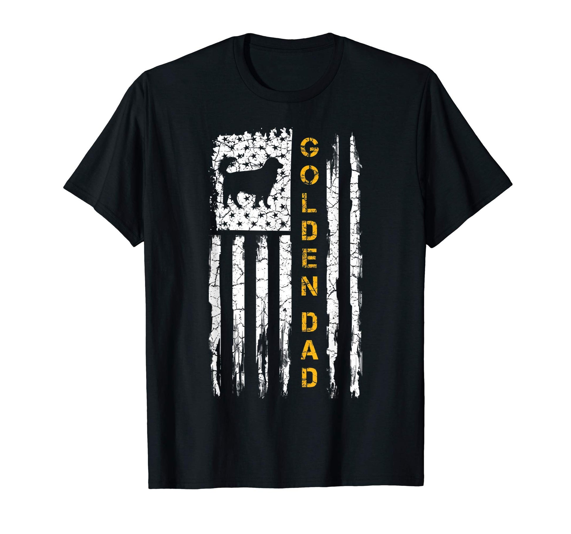 Usa American Flag Golden Retriever Dad T-Shirt - Custom Art Print Unisex - T-Shirt, Sweatshirt, Hoodie