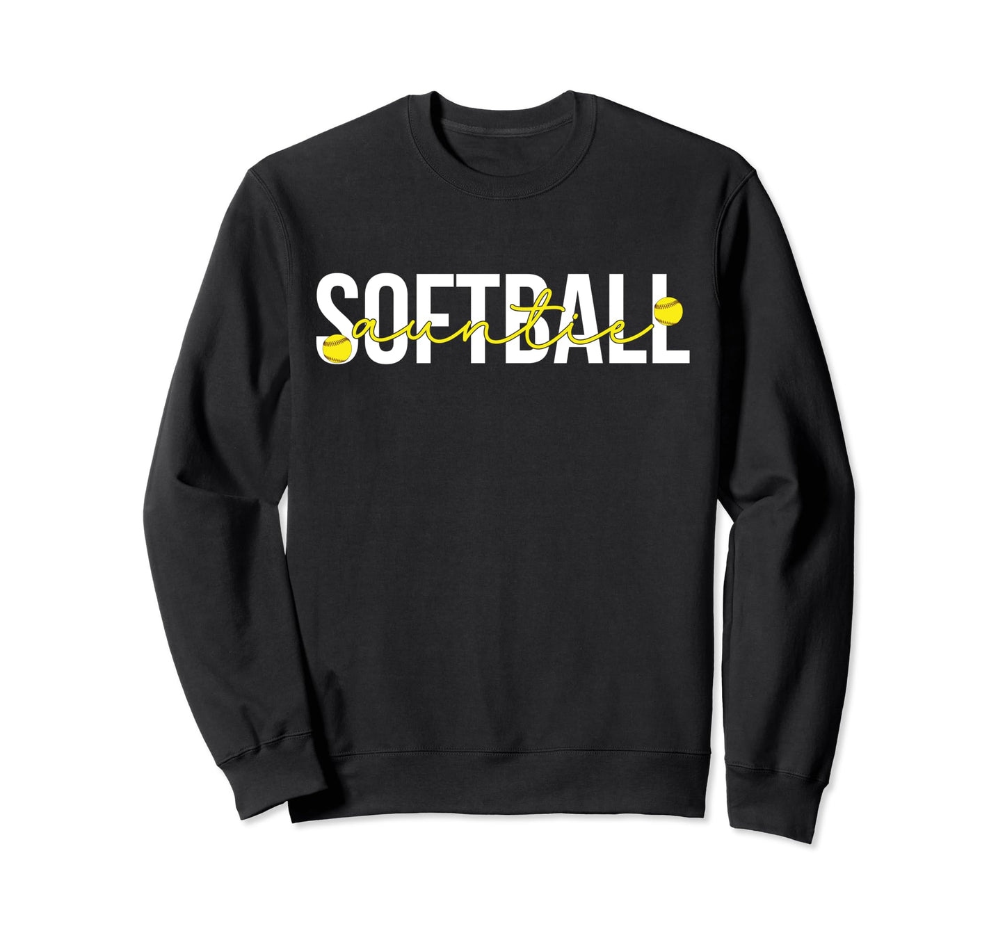 Softball Auntie Softball Aunt Sweatshirt - Trendy Graphic for Adults - T-Shirt, Sweatshirt, Hoodie